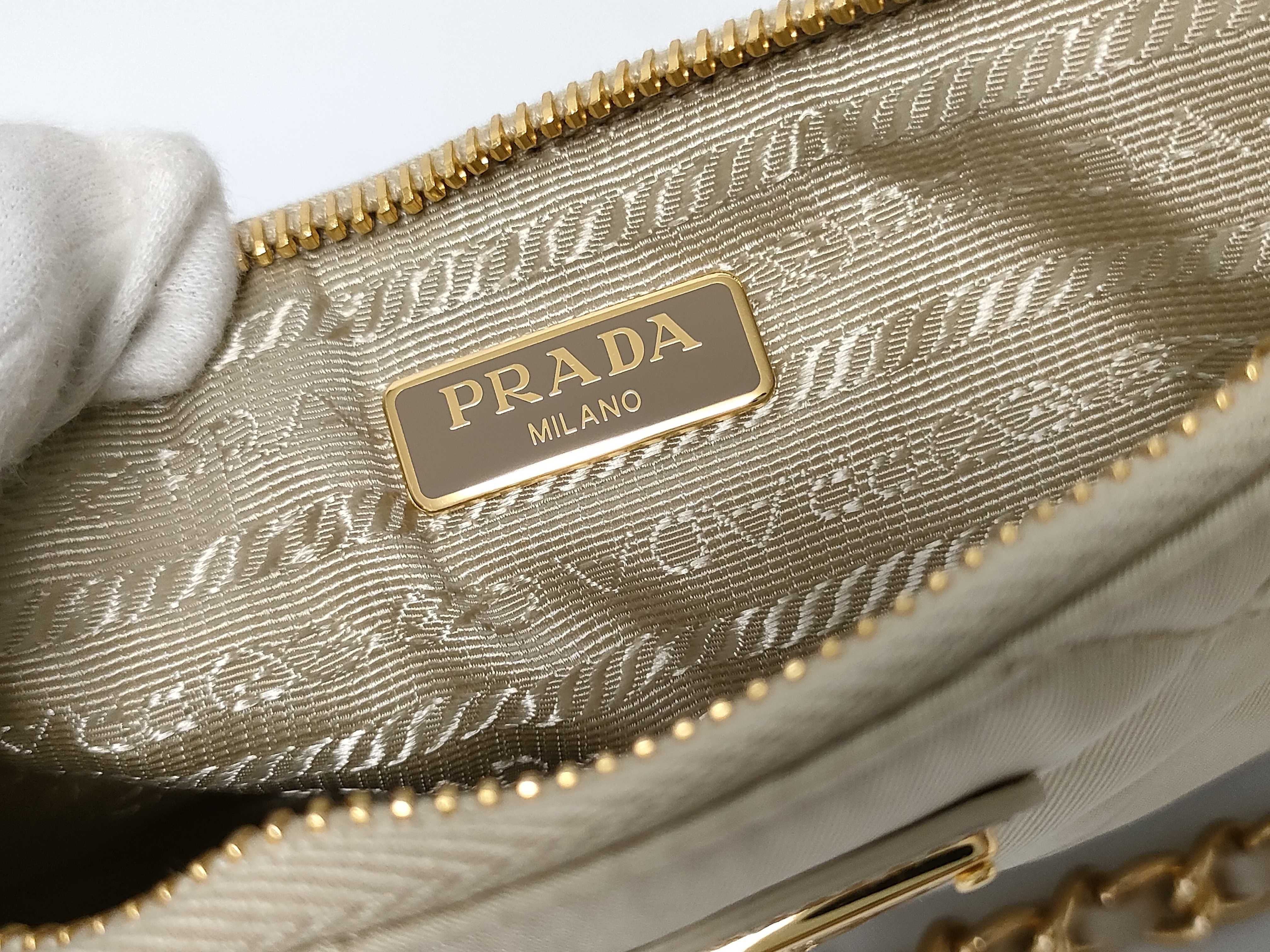 Nylon Prada Tessuto Inpunto Nylon Chain Shoulder Bag Beige 1N1054 Shoulder Bag — view 10