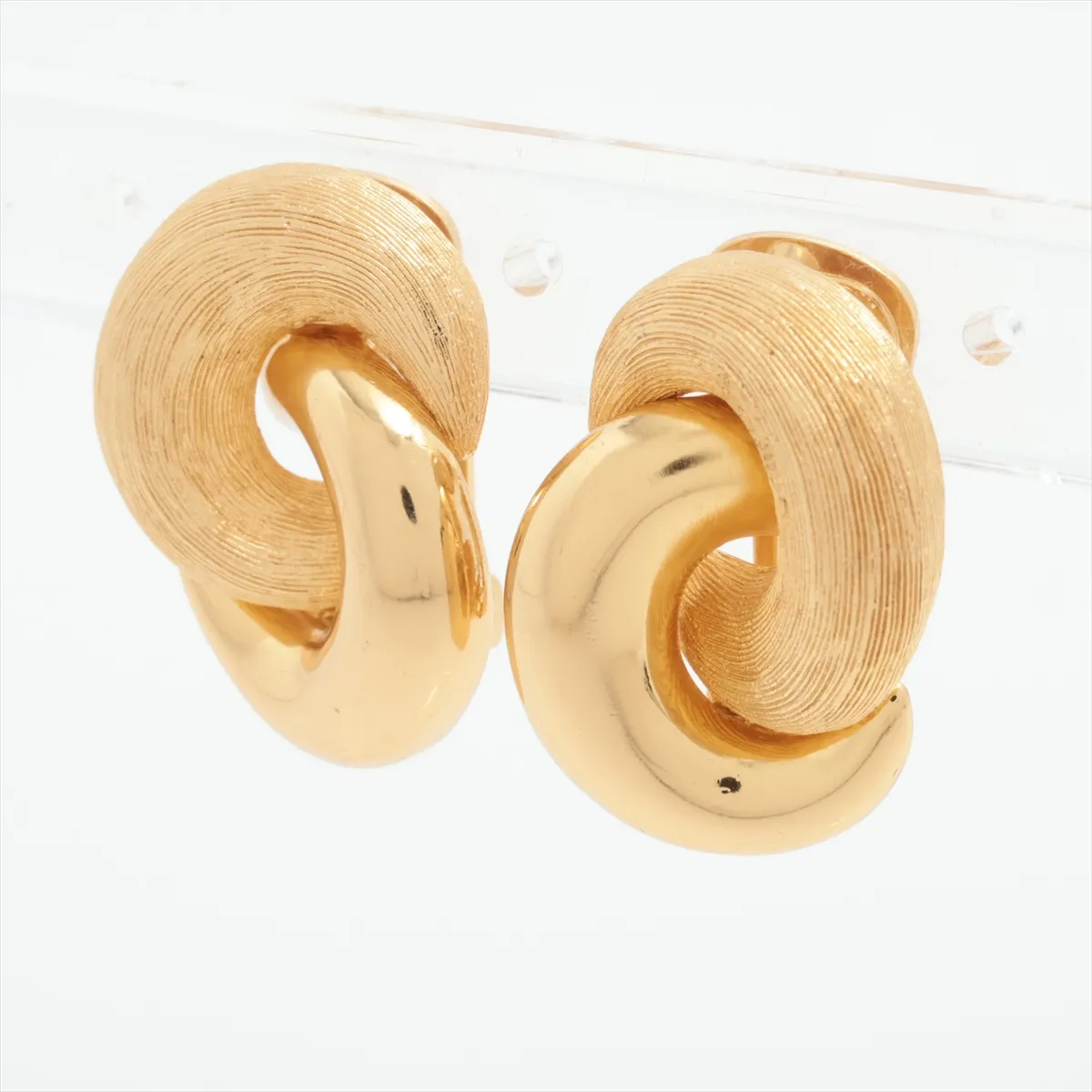 Earrings (Pair) GP Gold, Dents, — view 3
