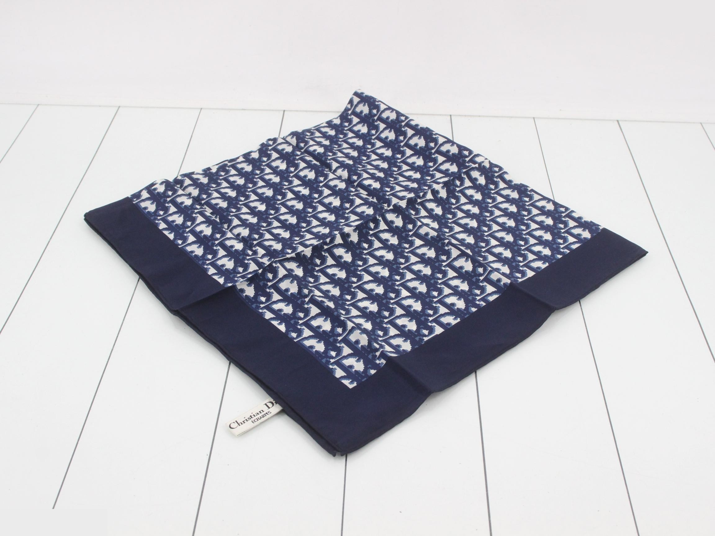 Trotter Silk Scarf, Navy — view 2