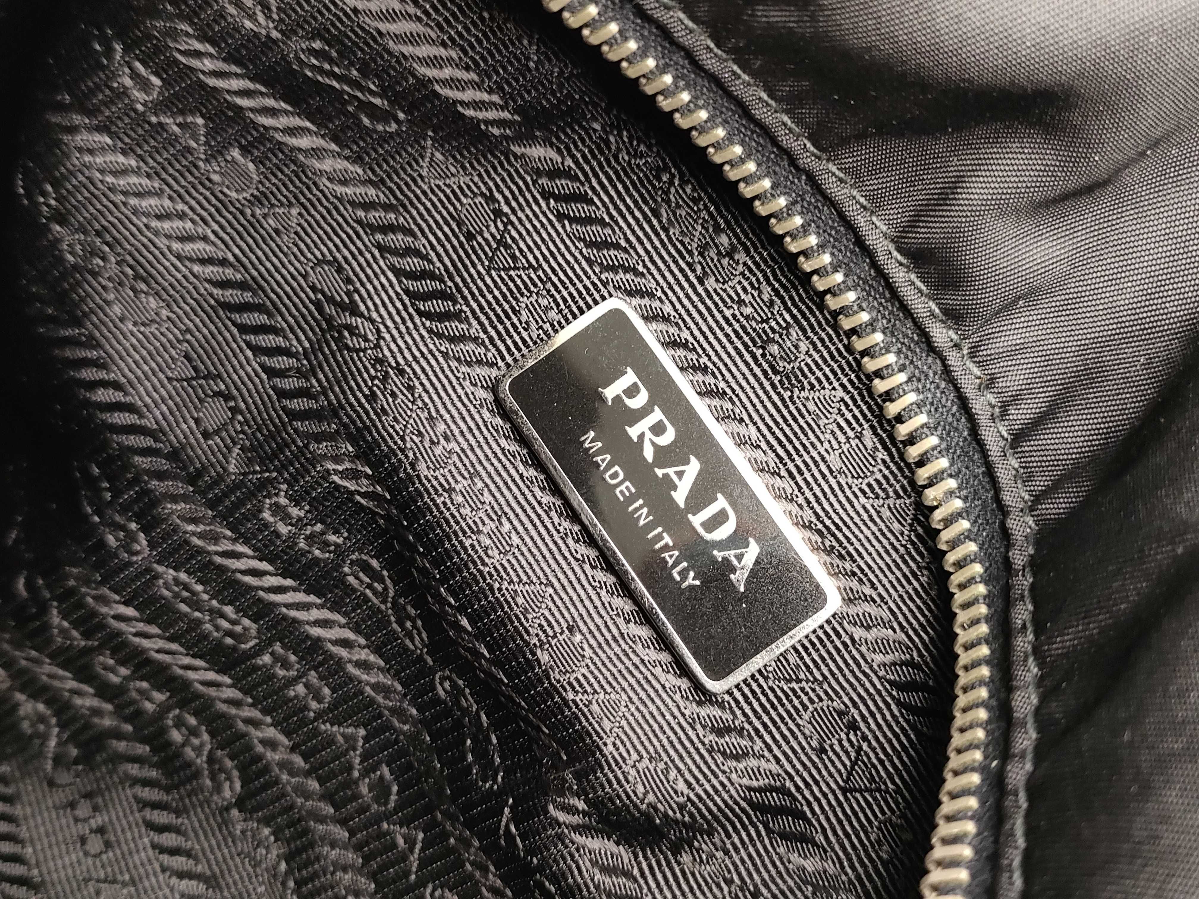 Nylon Prada Nylon Leather Tote Bag Shoulder Bag Black Cereal Tote Bag — view 12