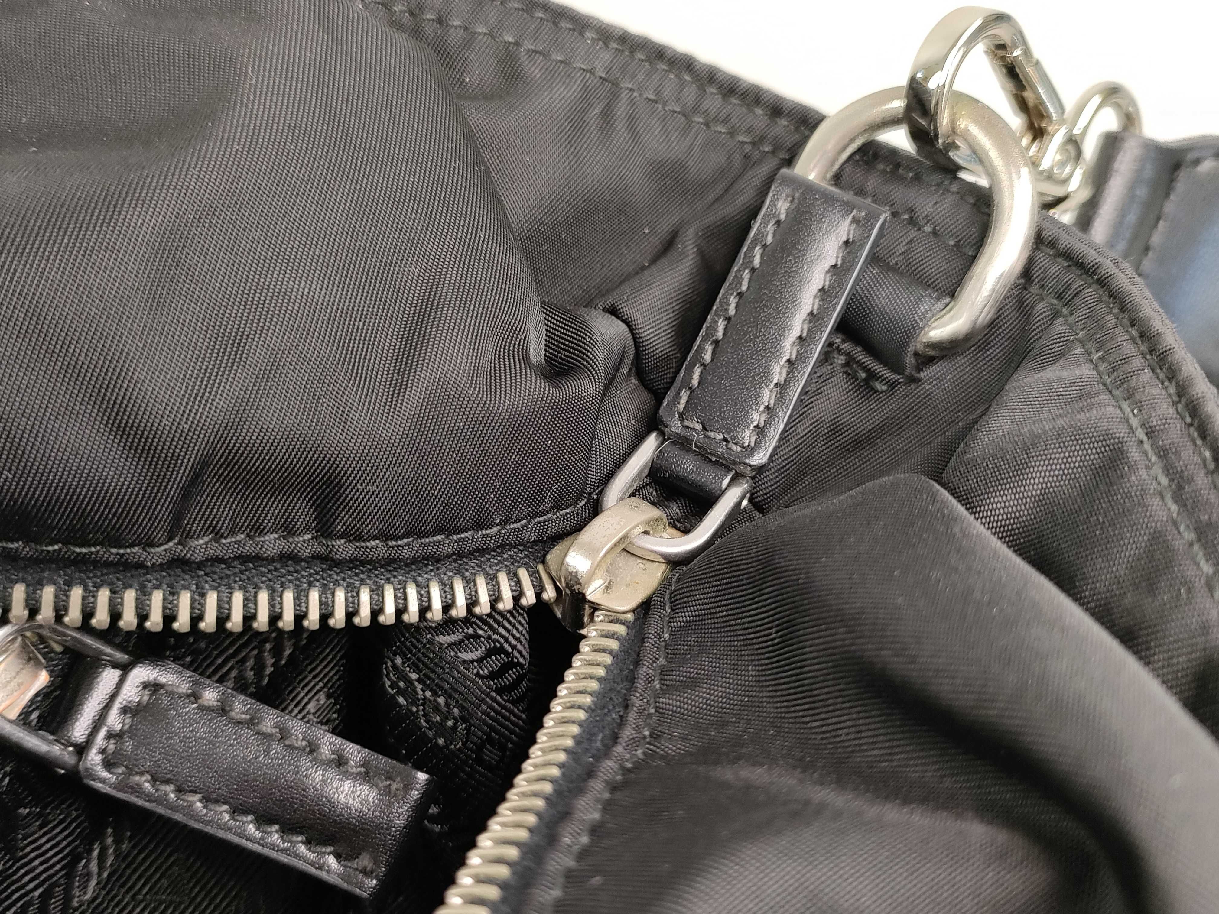 Nylon Prada Nylon Leather Tote Bag Shoulder Bag Black Cereal Tote Bag — view 14