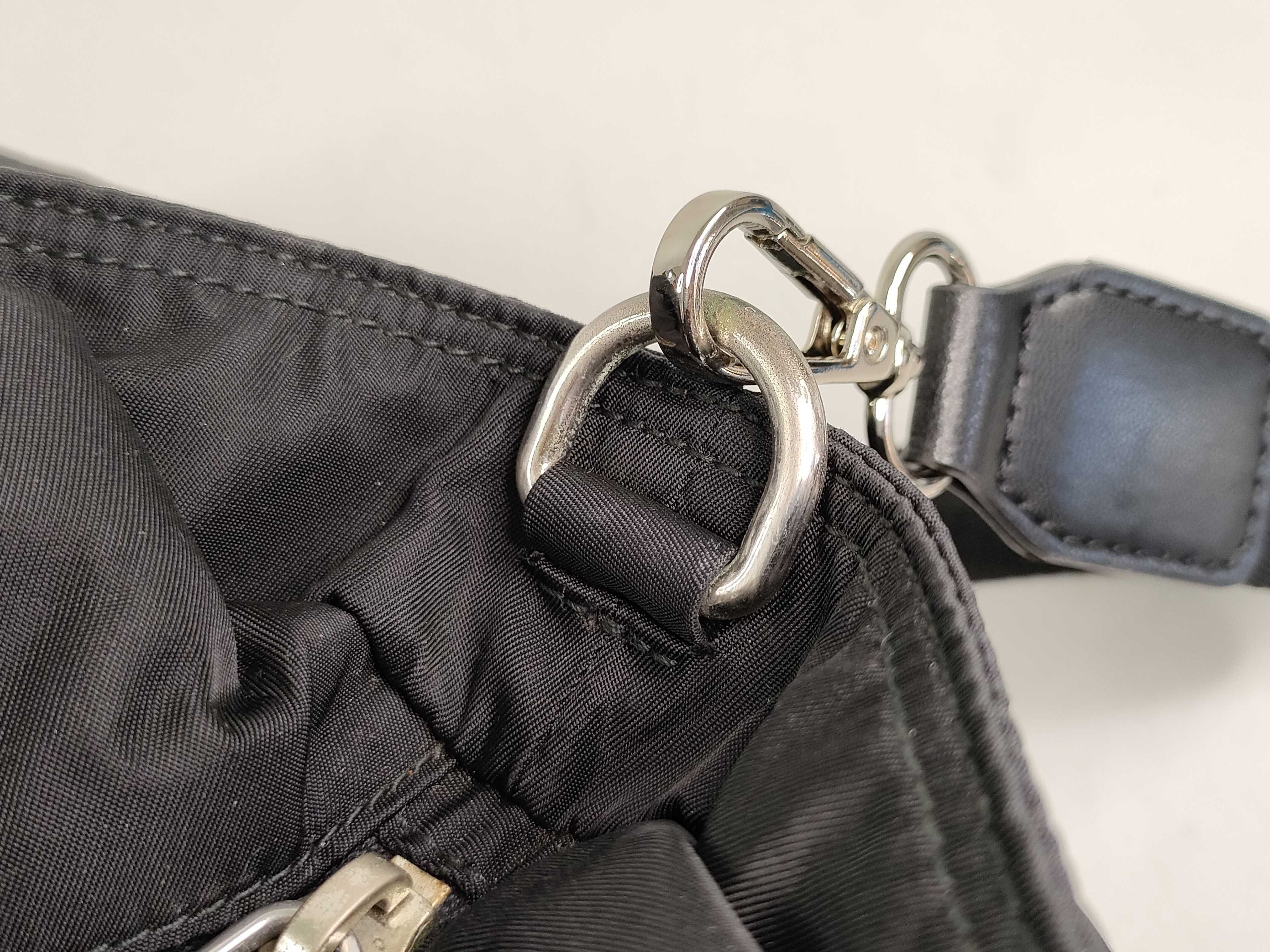 Nylon Prada Nylon Leather Tote Bag Shoulder Bag Black Cereal Tote Bag — view 15