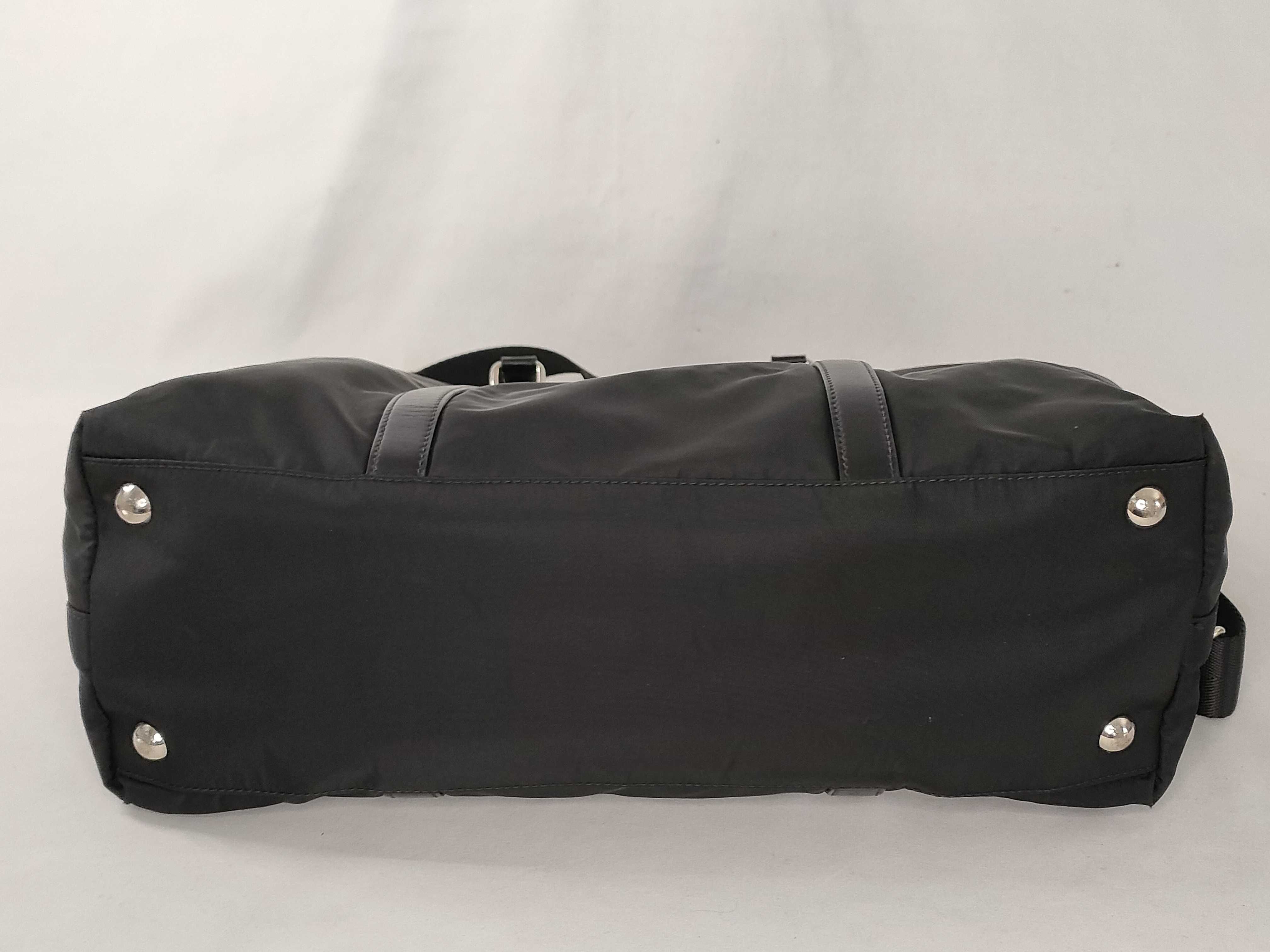 Nylon Prada Nylon Leather Tote Bag Shoulder Bag Black Cereal Tote Bag — view 8