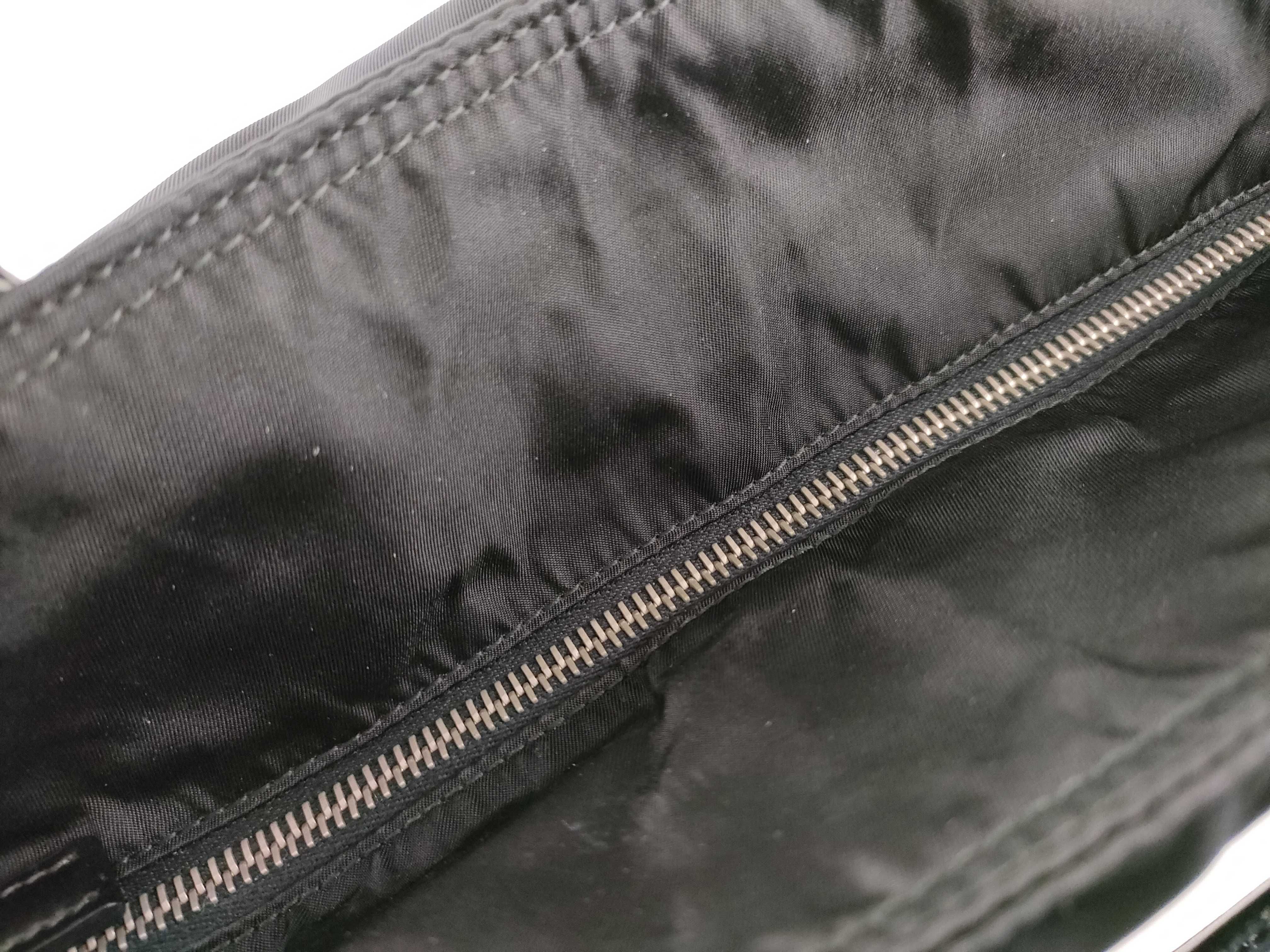 Nylon Prada Nylon Leather Tote Bag Shoulder Bag Black Cereal Tote Bag — view 9