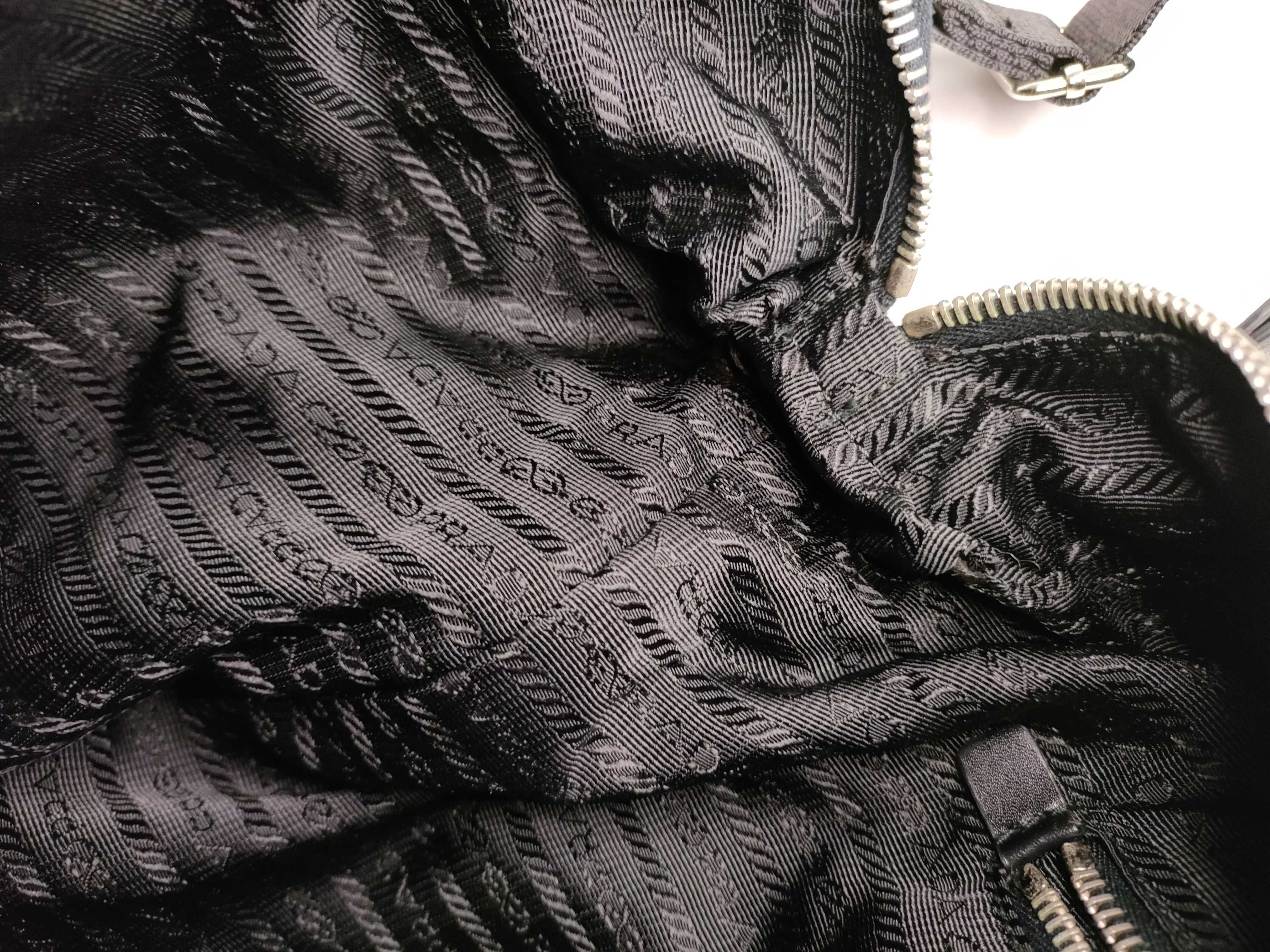 Nylon Prada Nylon Leather Tote Bag Shoulder Bag Black Cereal Tote Bag — view 10