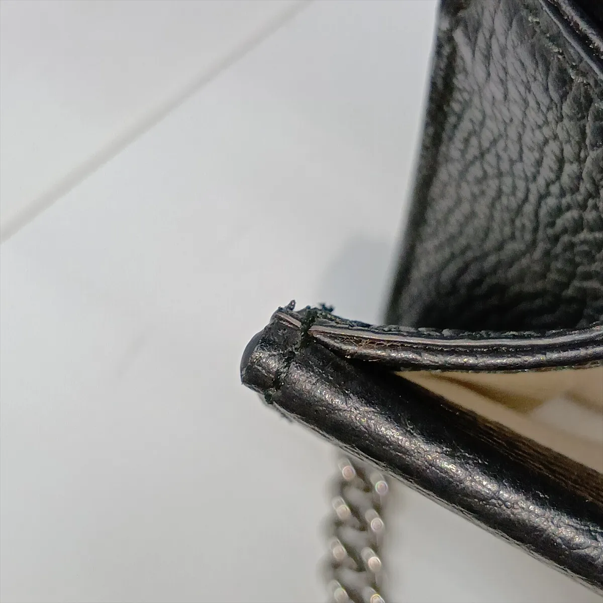 Dionysus Leather Chain Shoulder Bag, Black, 400249 — view 12