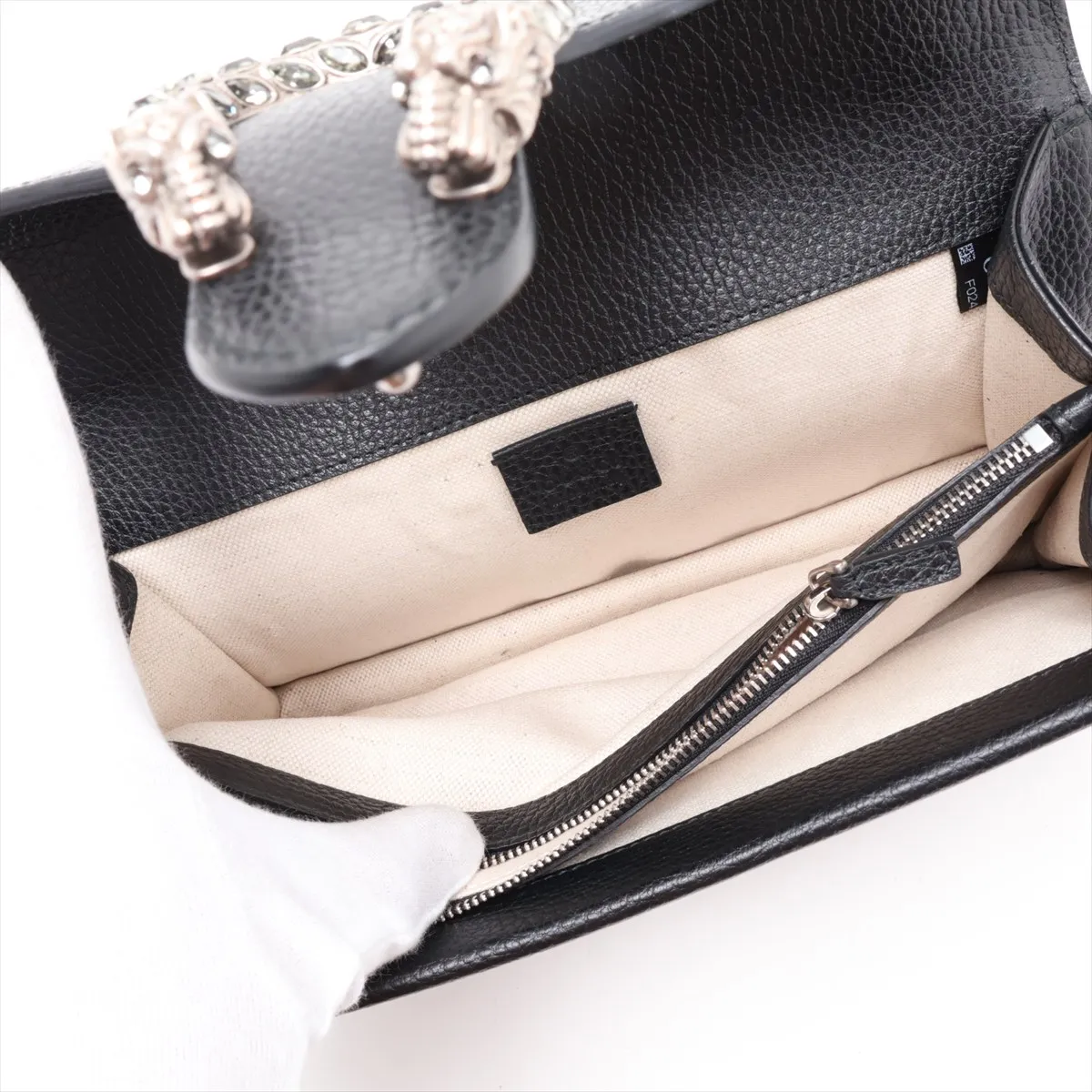 Dionysus Leather Chain Shoulder Bag, Black, 400249 — view 5