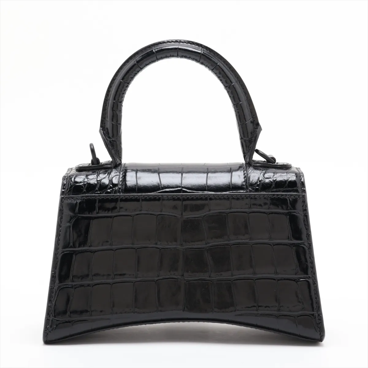 Hourglass XS Crocodile Embossed 2-Way Handbag, Black 592833 — view 2