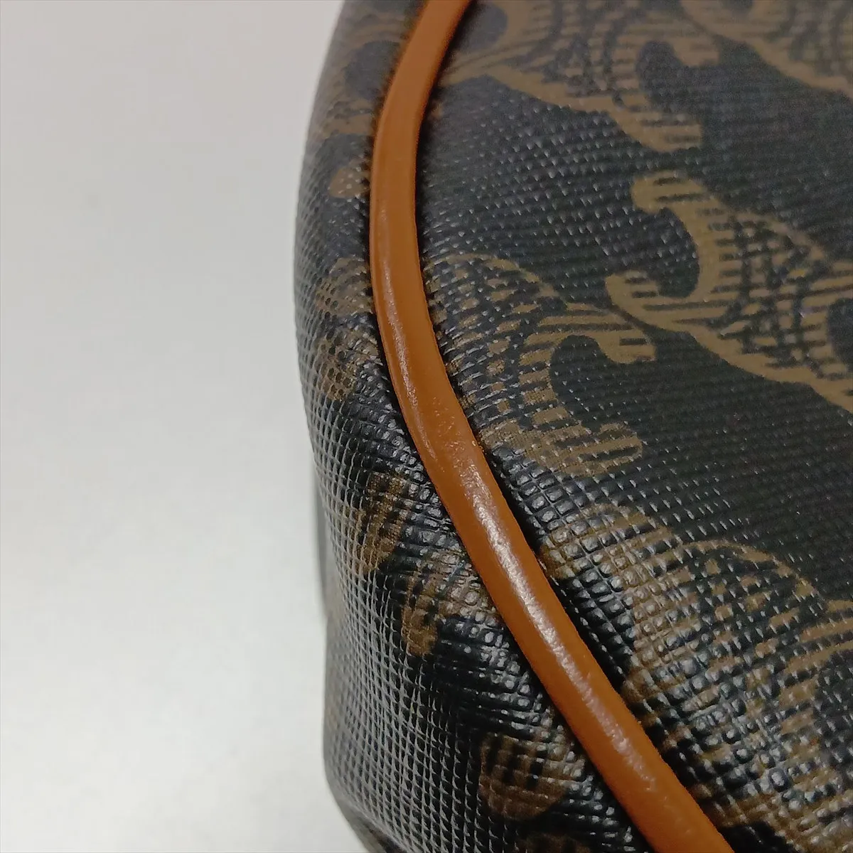 Triomphe Ava PVC x Leather Shoulder Bag, Black x Brown — view 13