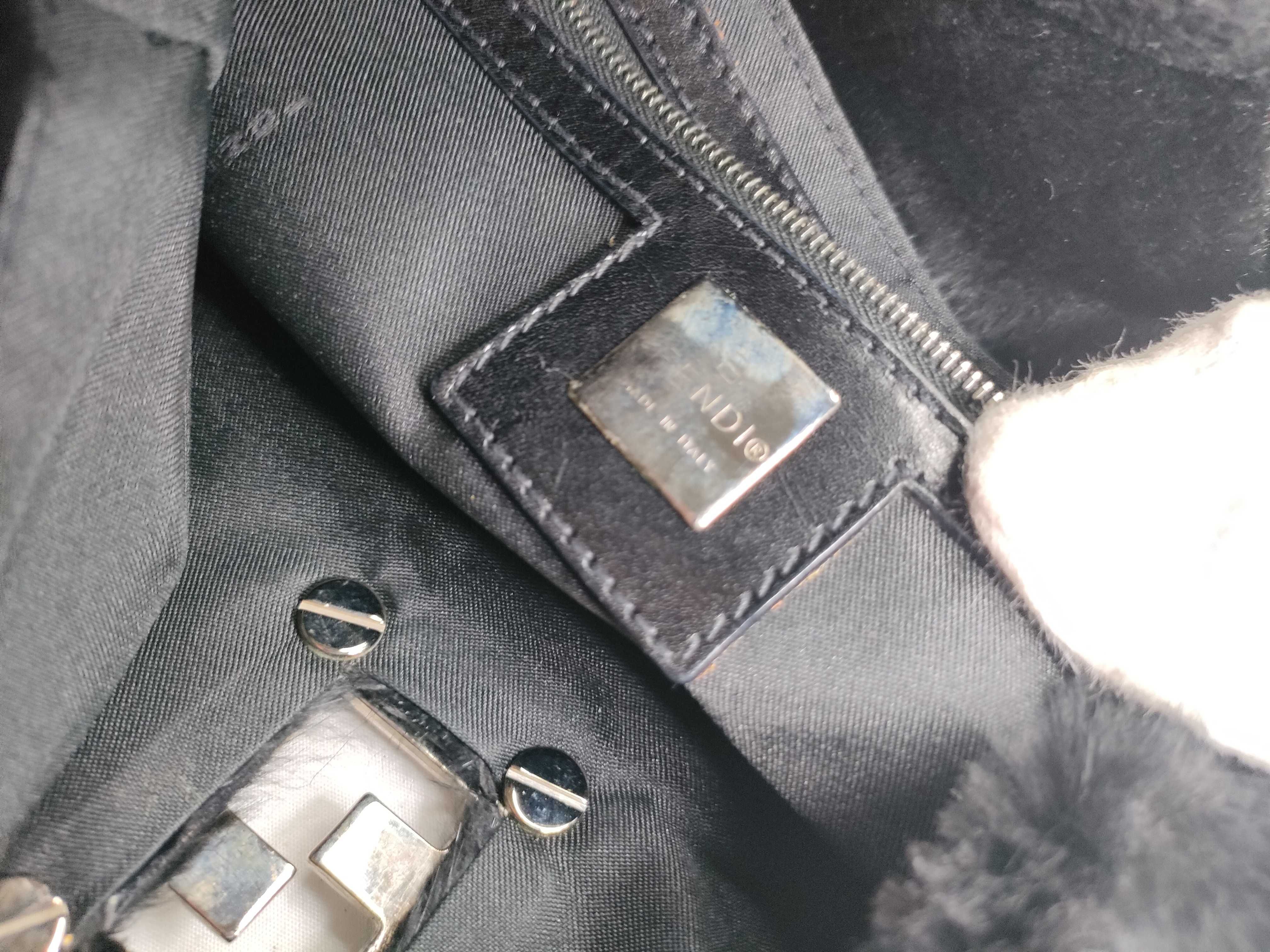 Fur Tote Bag, Black Handbag — view 12