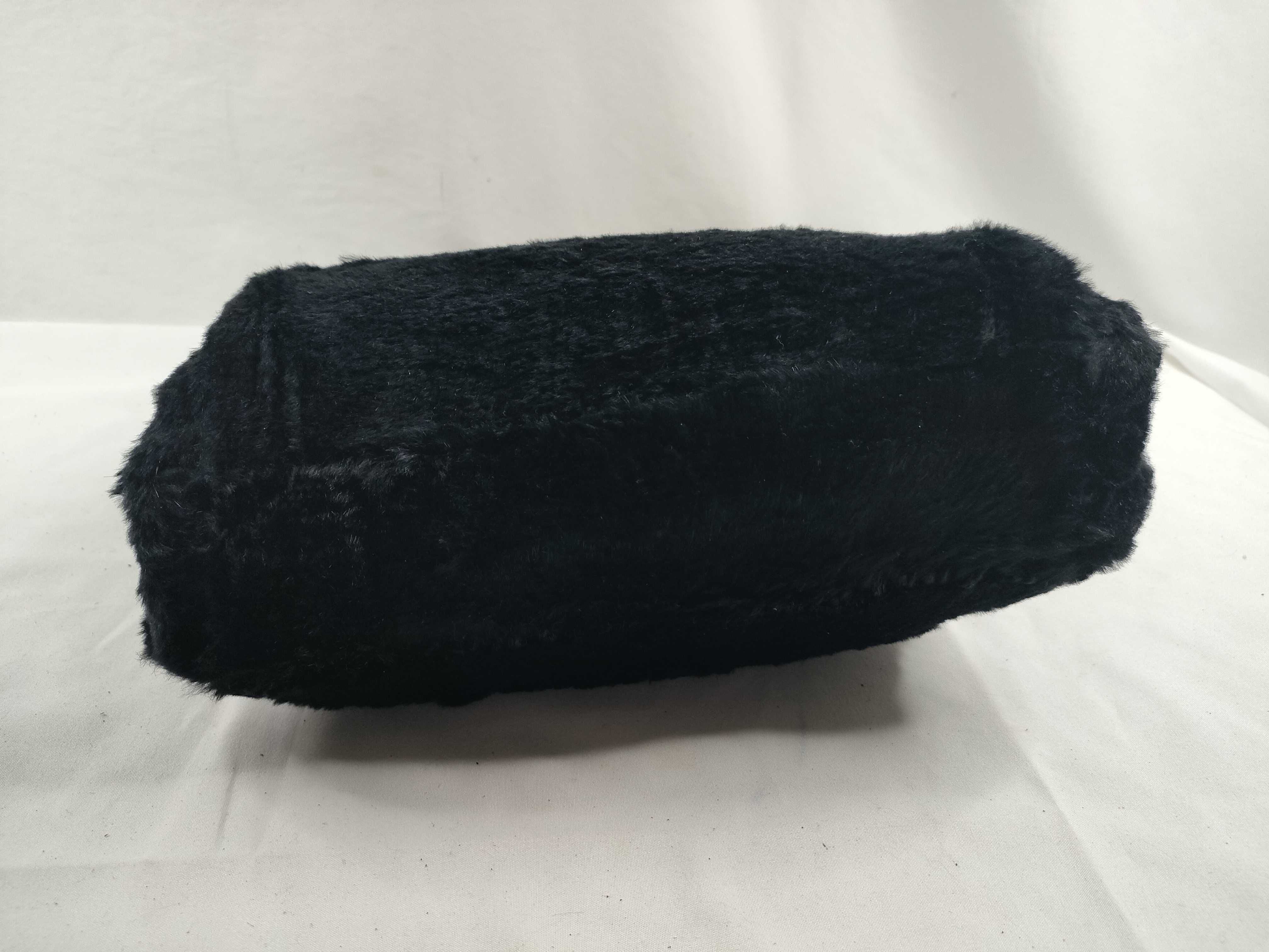 Fur Tote Bag, Black Handbag — view 4