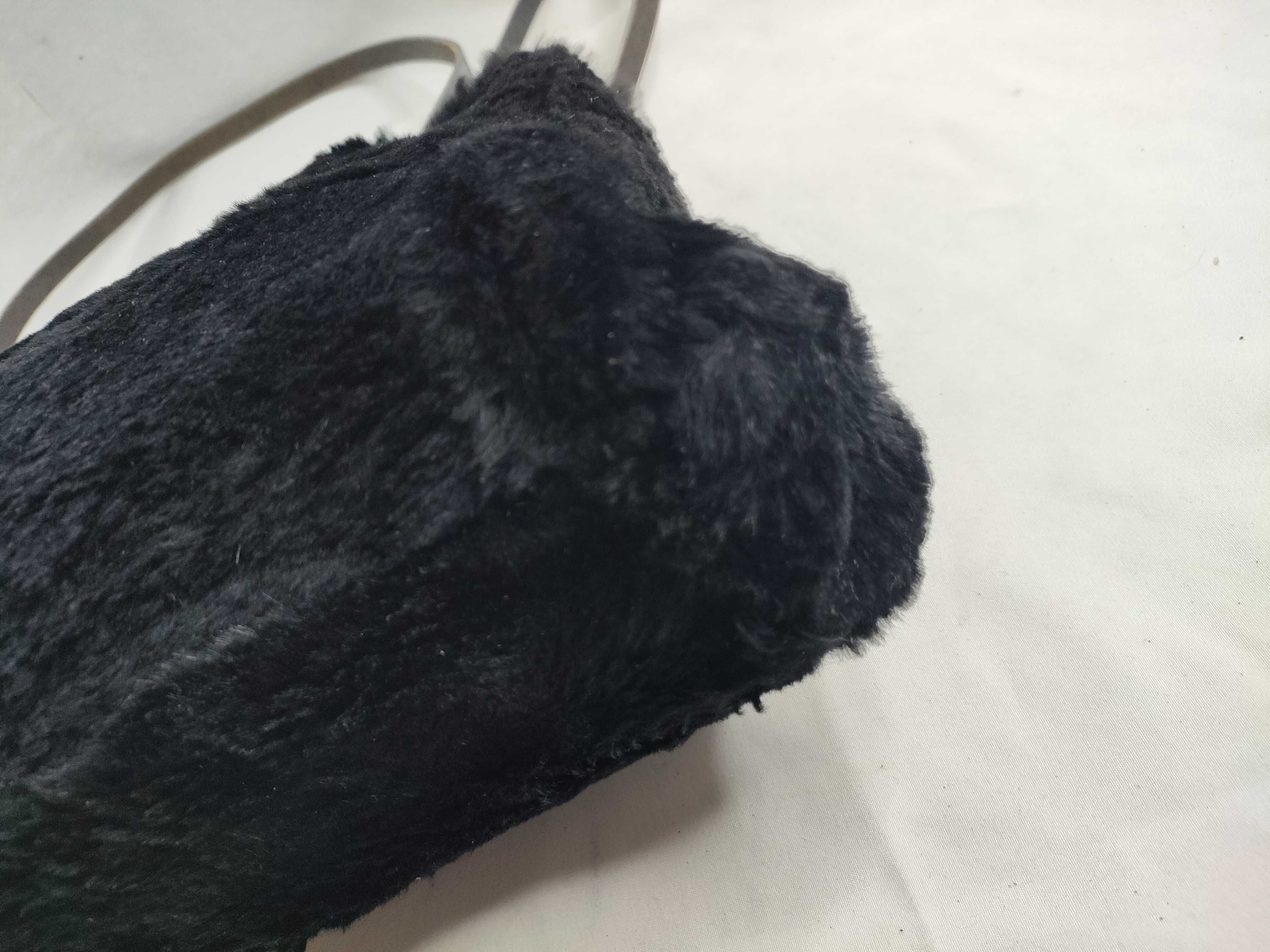 Fur Tote Bag, Black Handbag — view 5