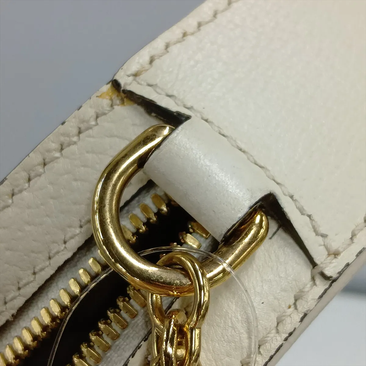 Ophidia 550618 Leather Chain Shoulder Bag, White — view 10