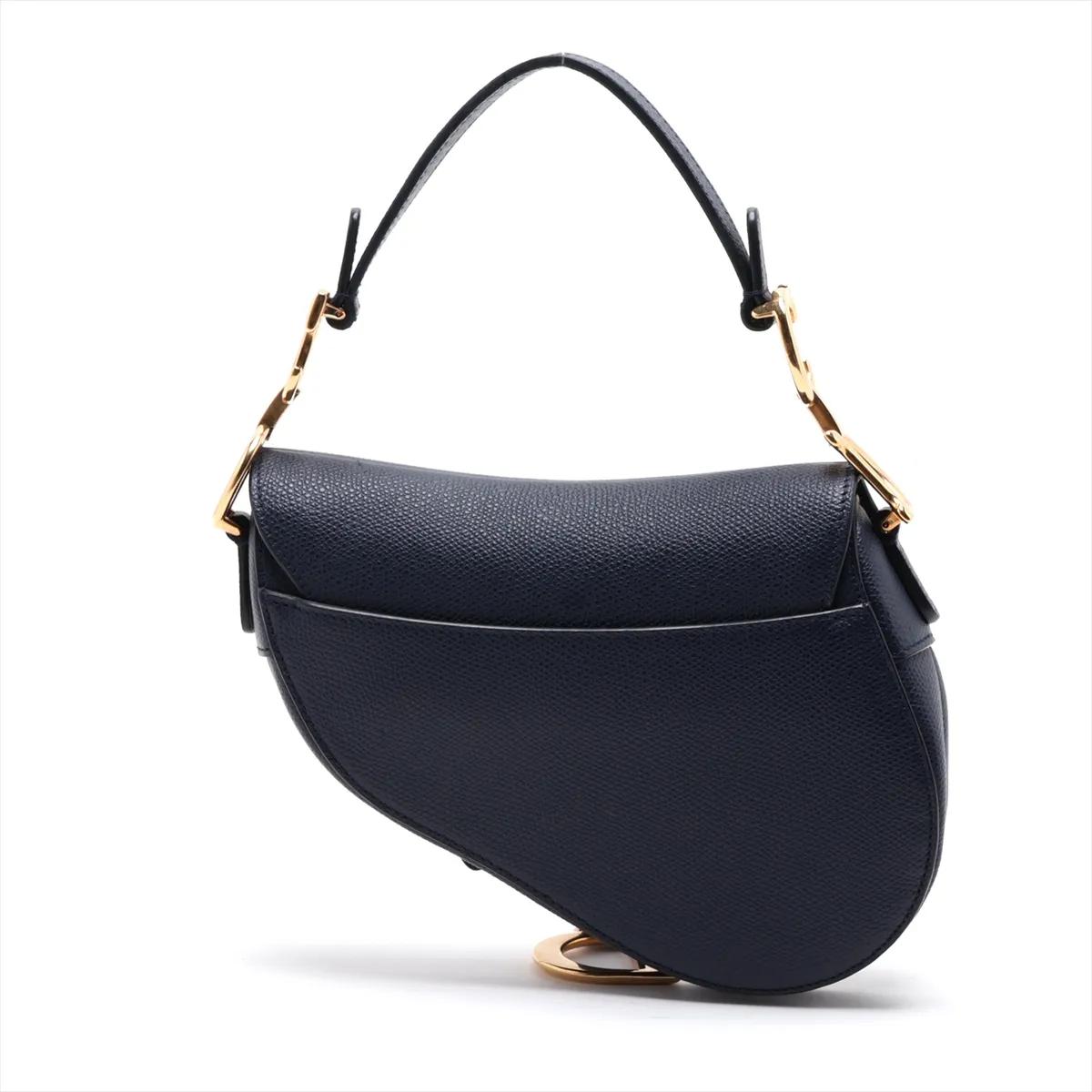 Saddle Bag Leather Shoulder Bag Navy — view 2
