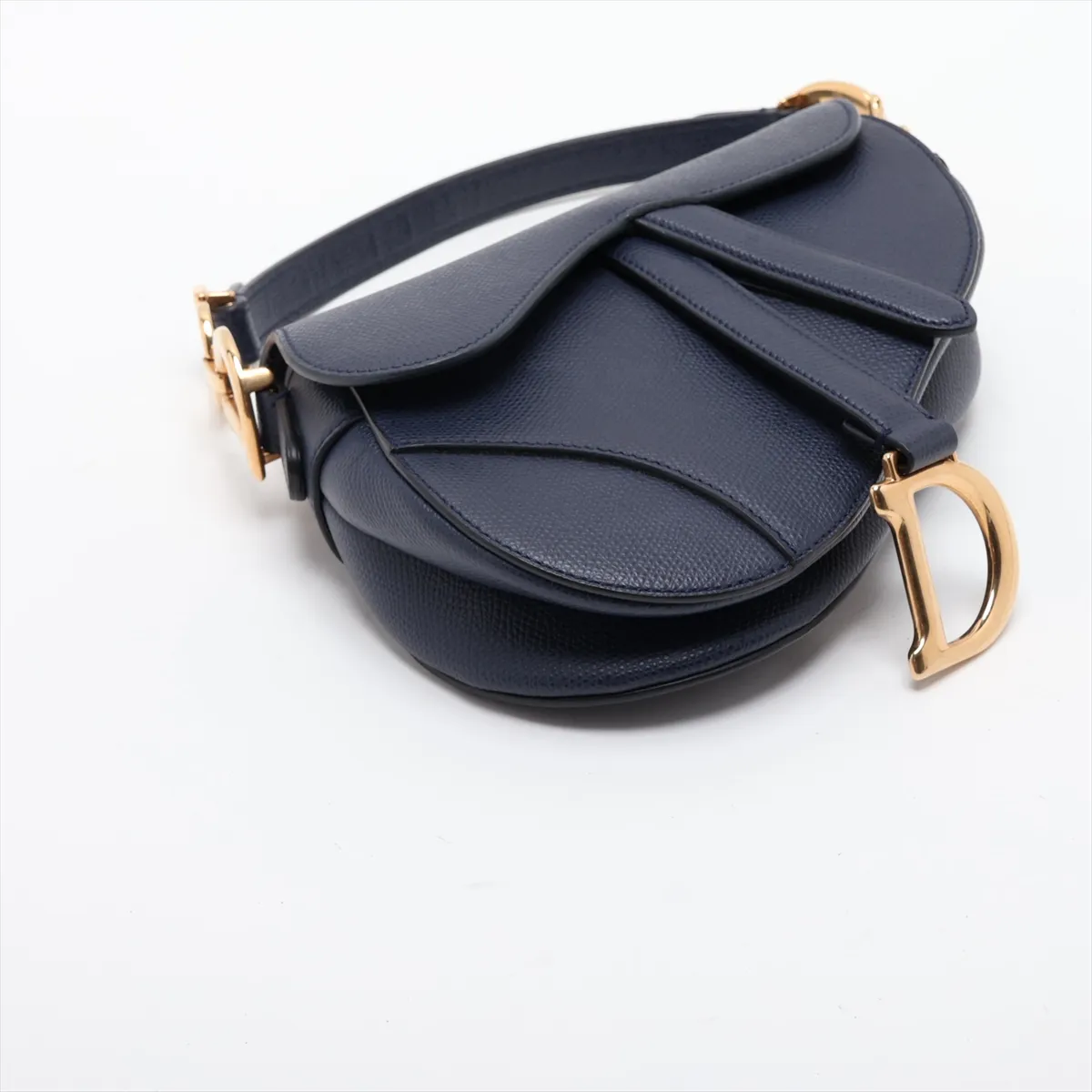 Saddle Bag Leather Shoulder Bag Navy — view 4