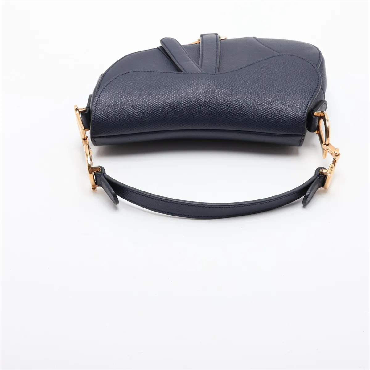 Saddle Bag Leather Shoulder Bag Navy — view 5