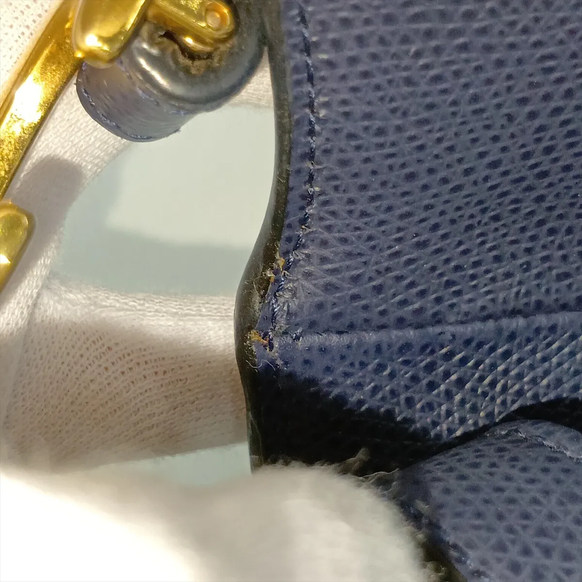 Saddle Bag Leather Shoulder Bag Navy — view 9