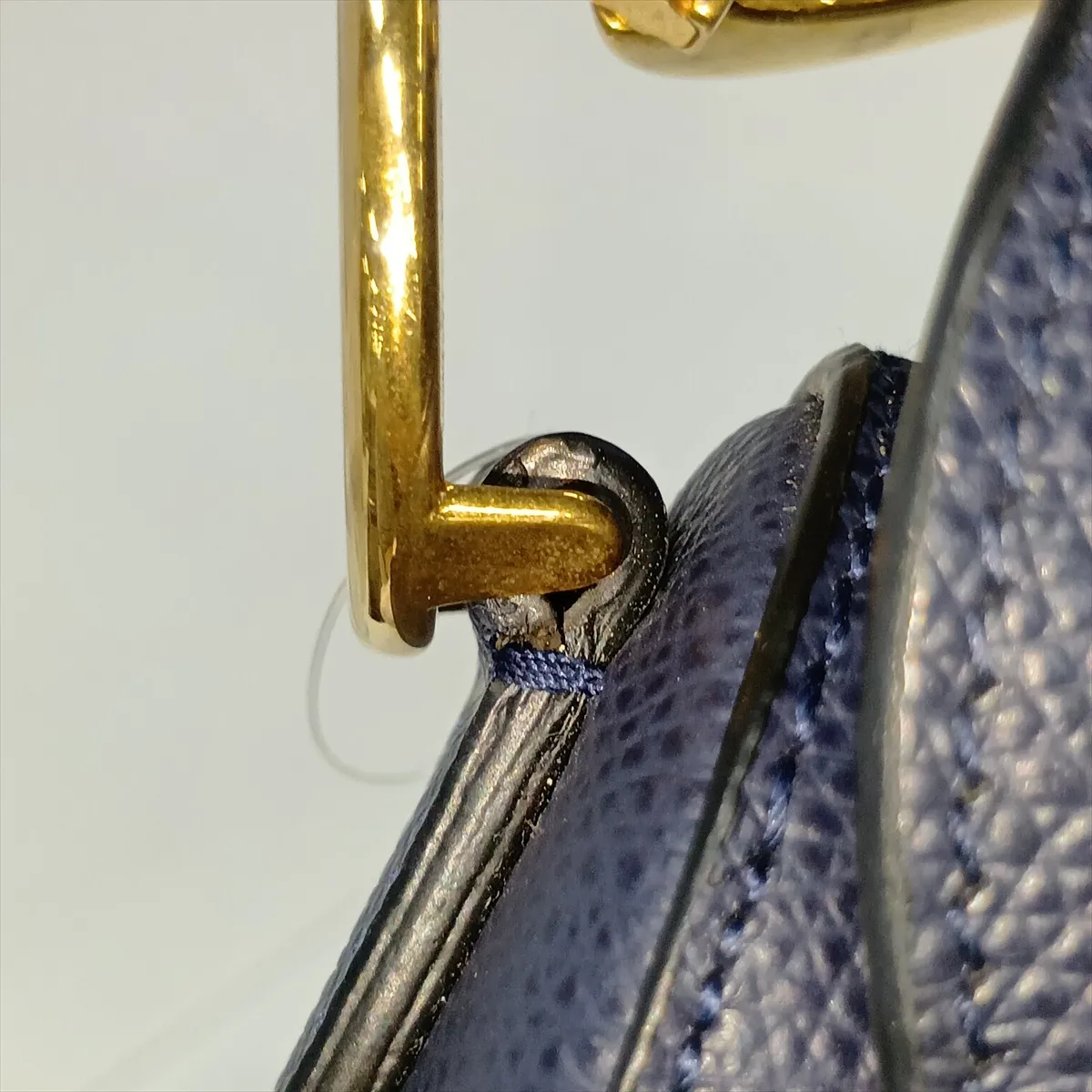 Saddle Bag Leather Shoulder Bag Navy — view 10