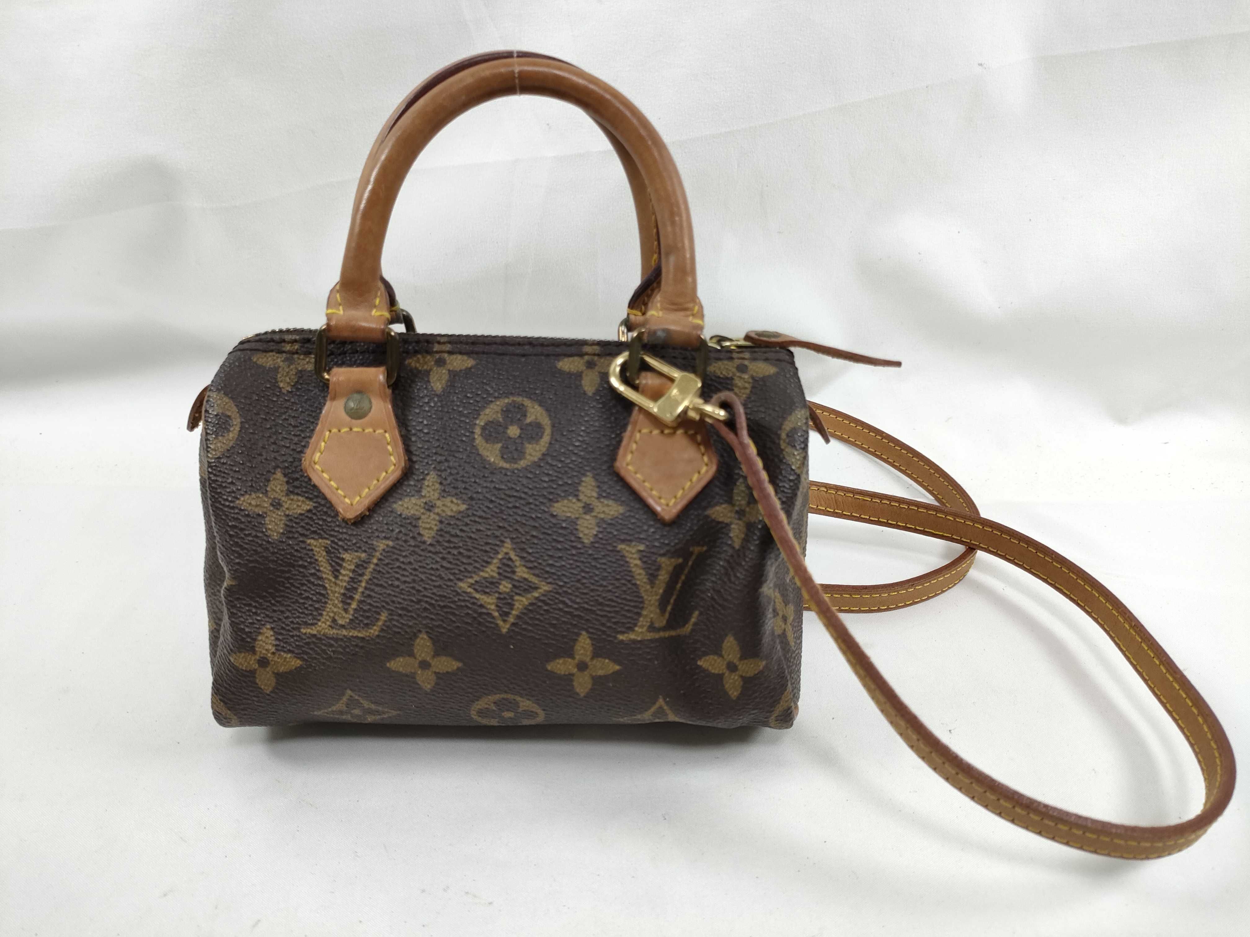 Monogram Louis Vuitton LV Mini Speedy Bandoulière Handbag with Strap
