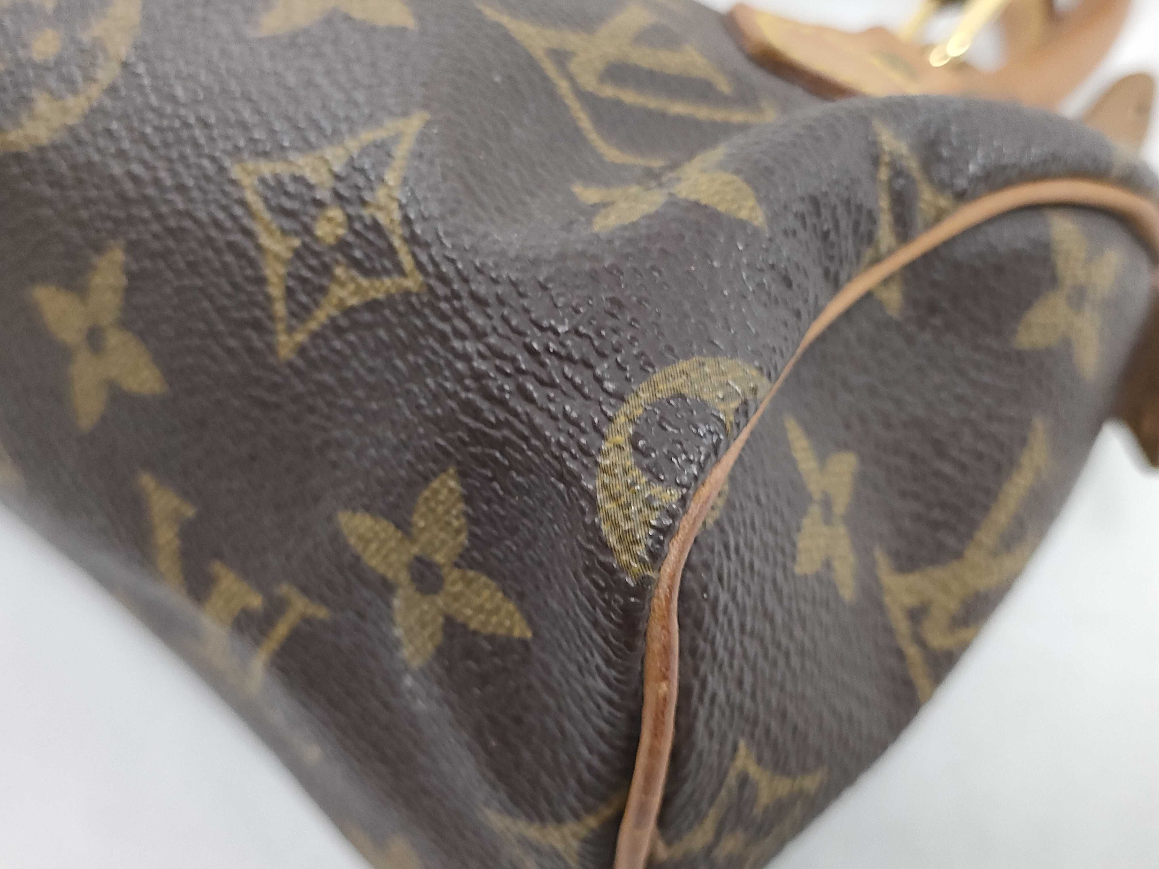 Monogram Louis Vuitton LV Mini Speedy Bandoulière Handbag with Strap — view 9