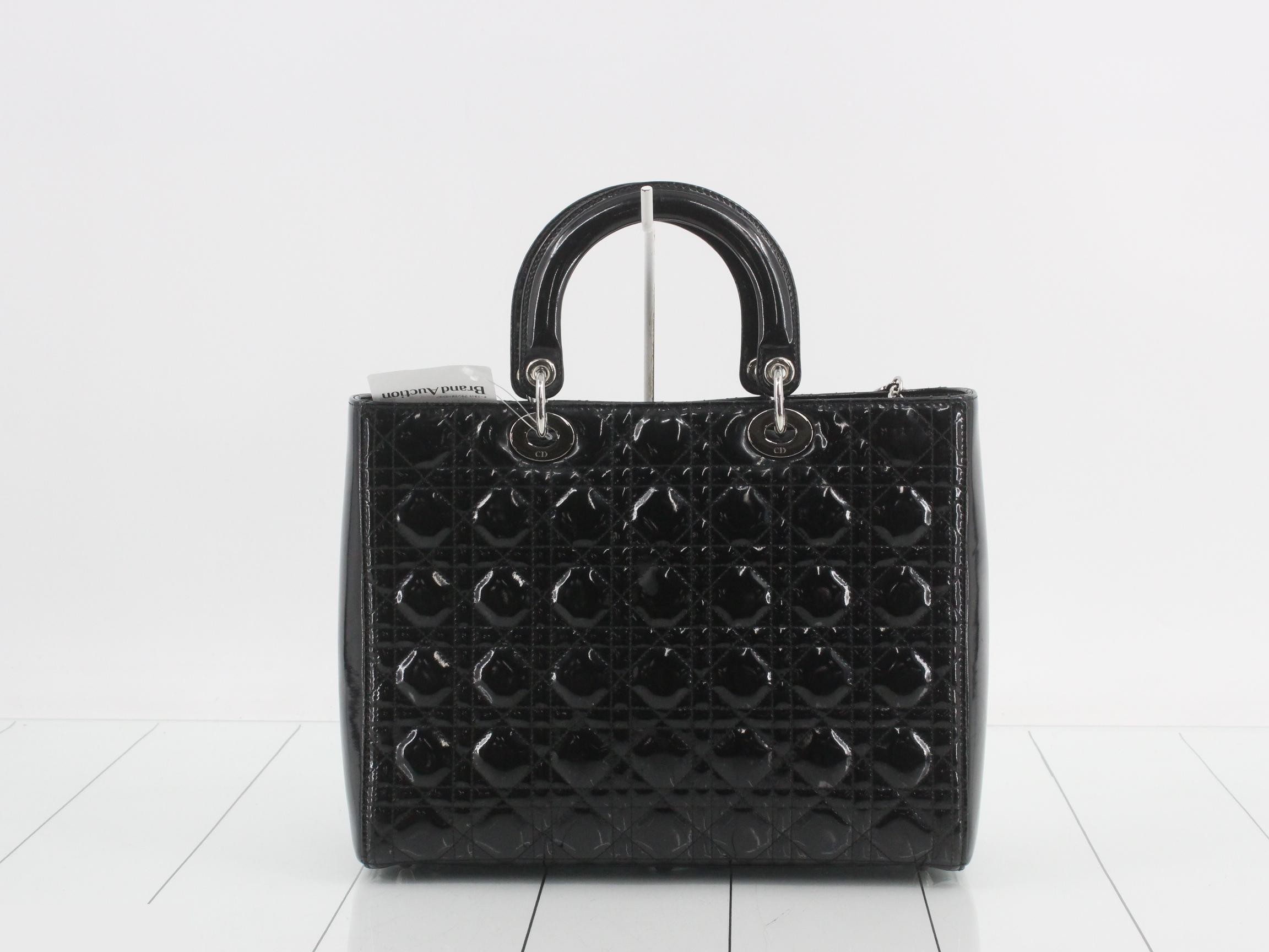Lady Dior Cannage Enamel Tote Handbag — view 2
