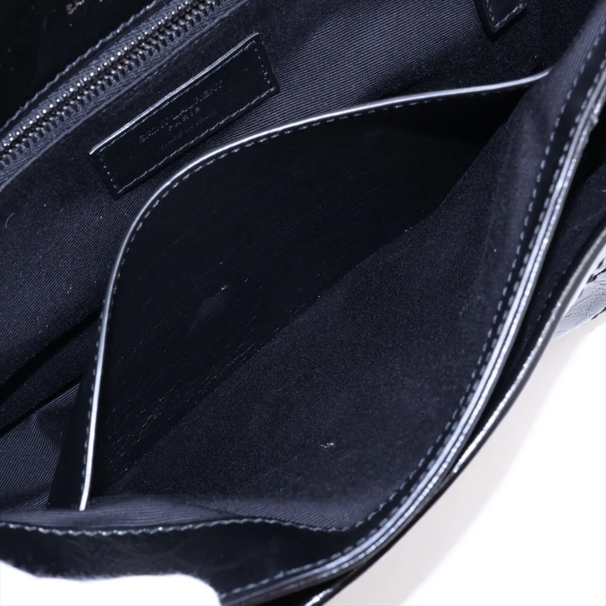 Niki Leather Chain Shoulder Bag, Black, 633158 — view 8