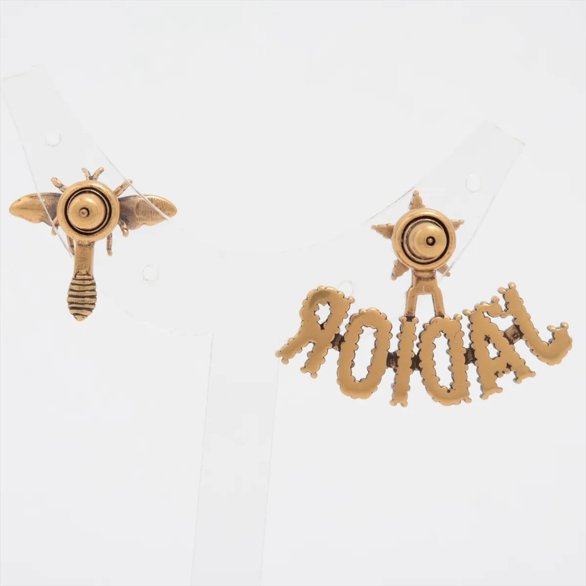 J'Adior Bee Earrings (for both ears) GP x Rhinestone Gold — view 2