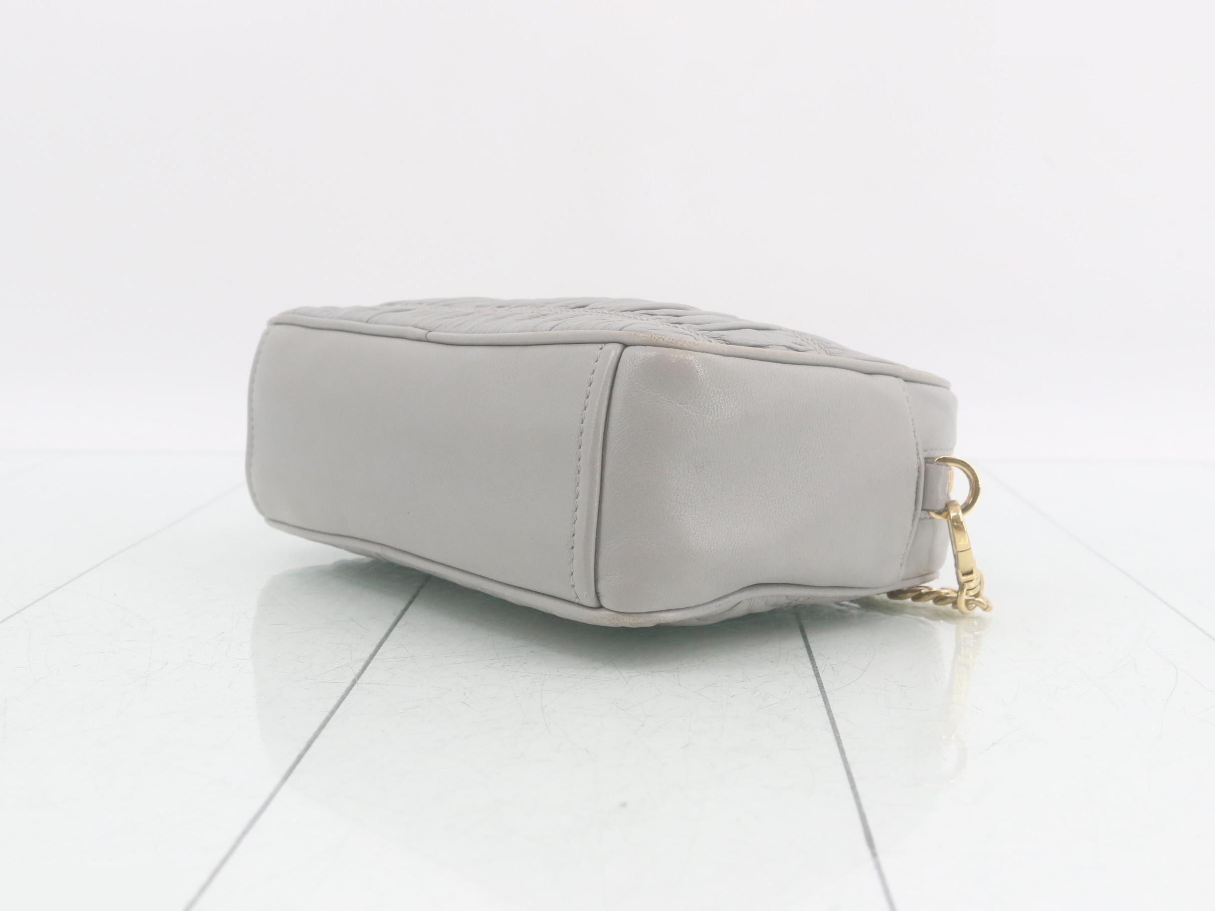 Nappa Gaufre Chain Shoulder Bag, Gathered Leather — view 6