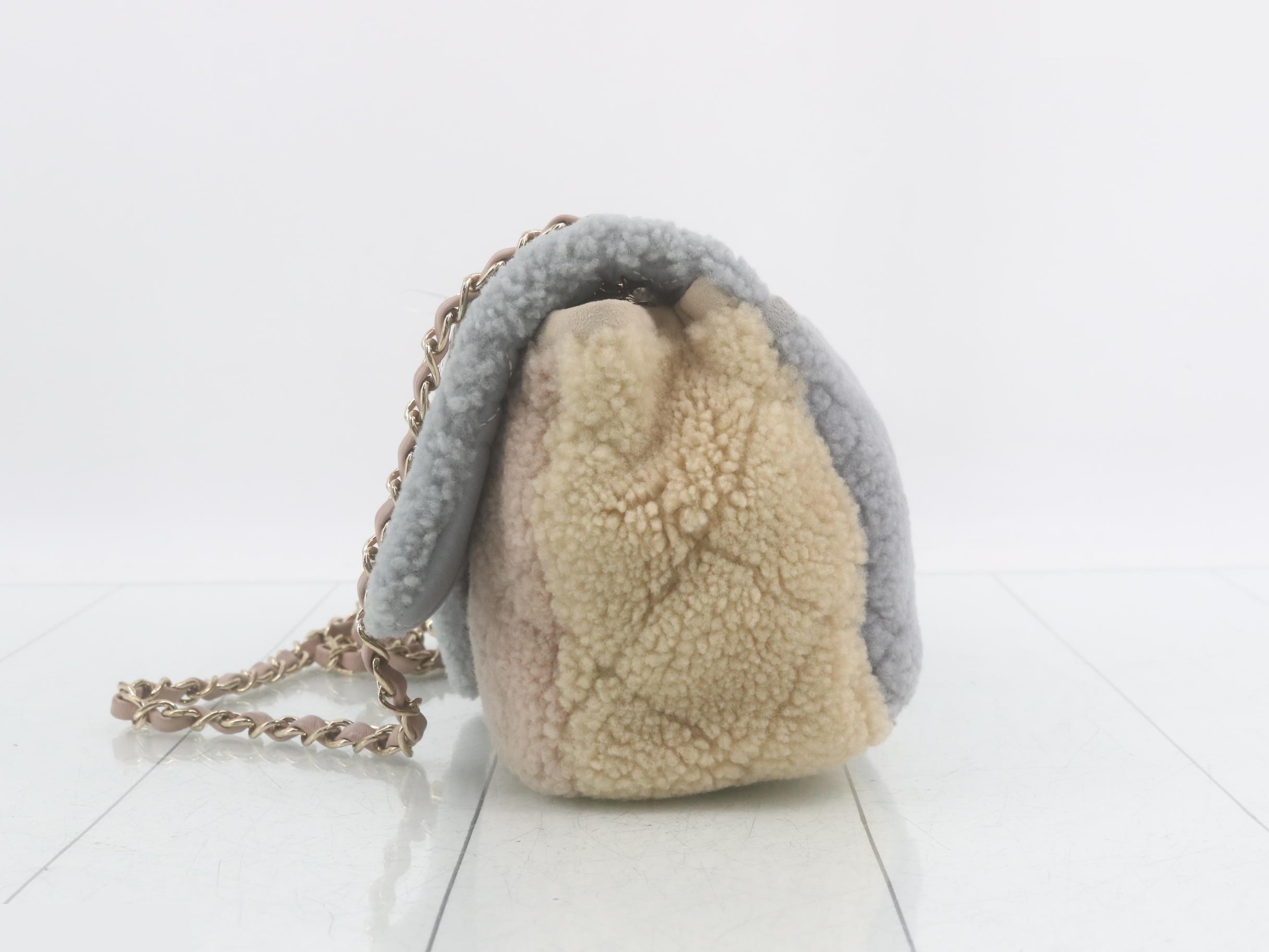 Shearling Matelassé Shoulder Bag — view 3
