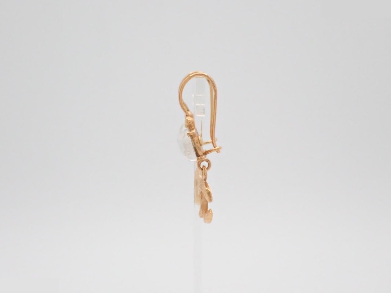 hook earrings, 99P, Coco Mark, rhinestone, gold, height 3.5cm — view 3