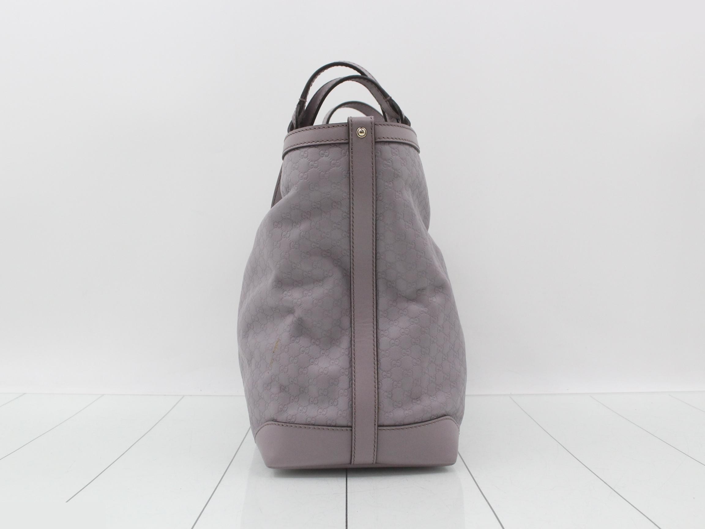 Microguccissima leather tote bag with pouch, purple tones. — view 4
