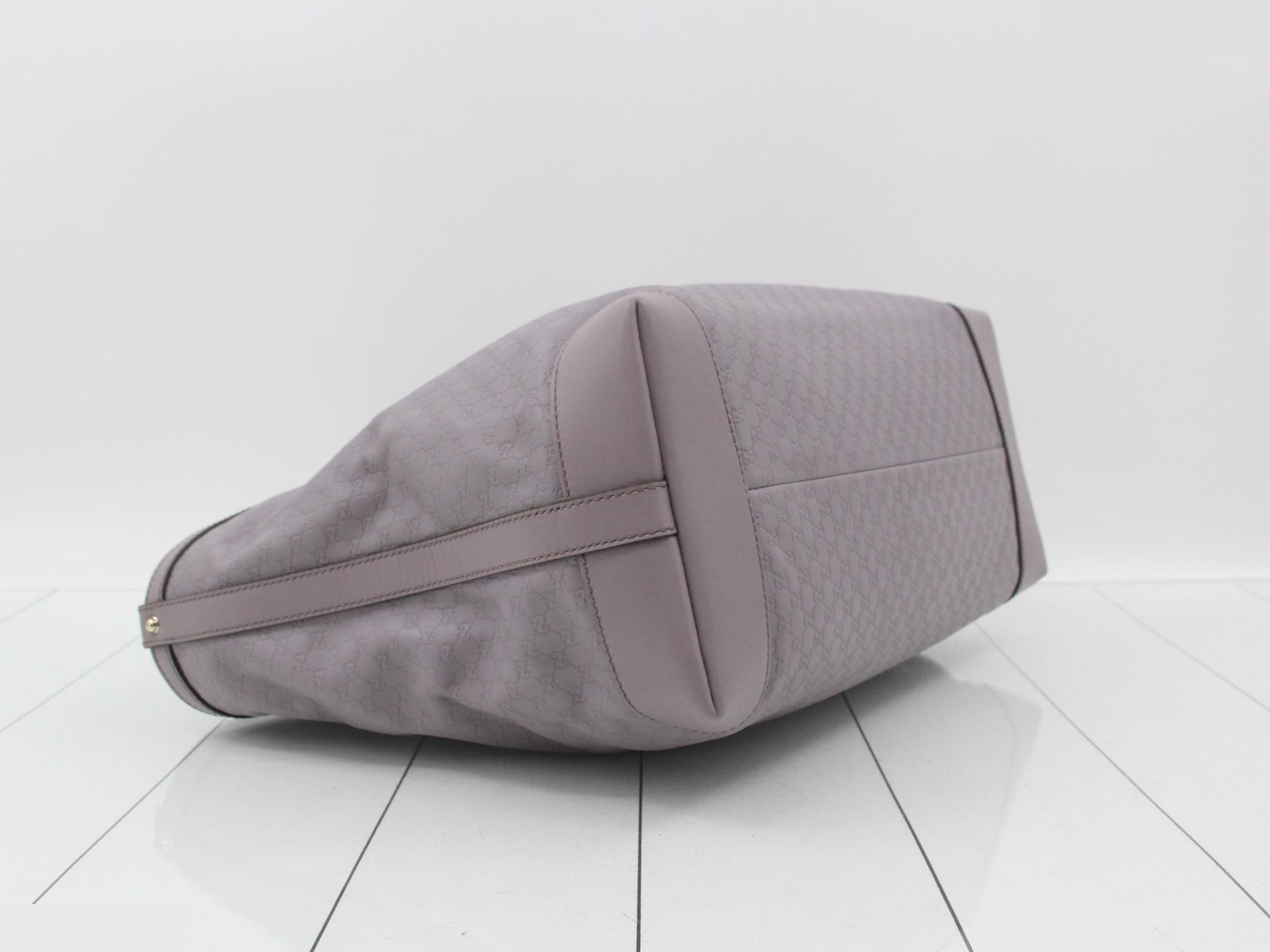 Microguccissima leather tote bag with pouch, purple tones. — view 5