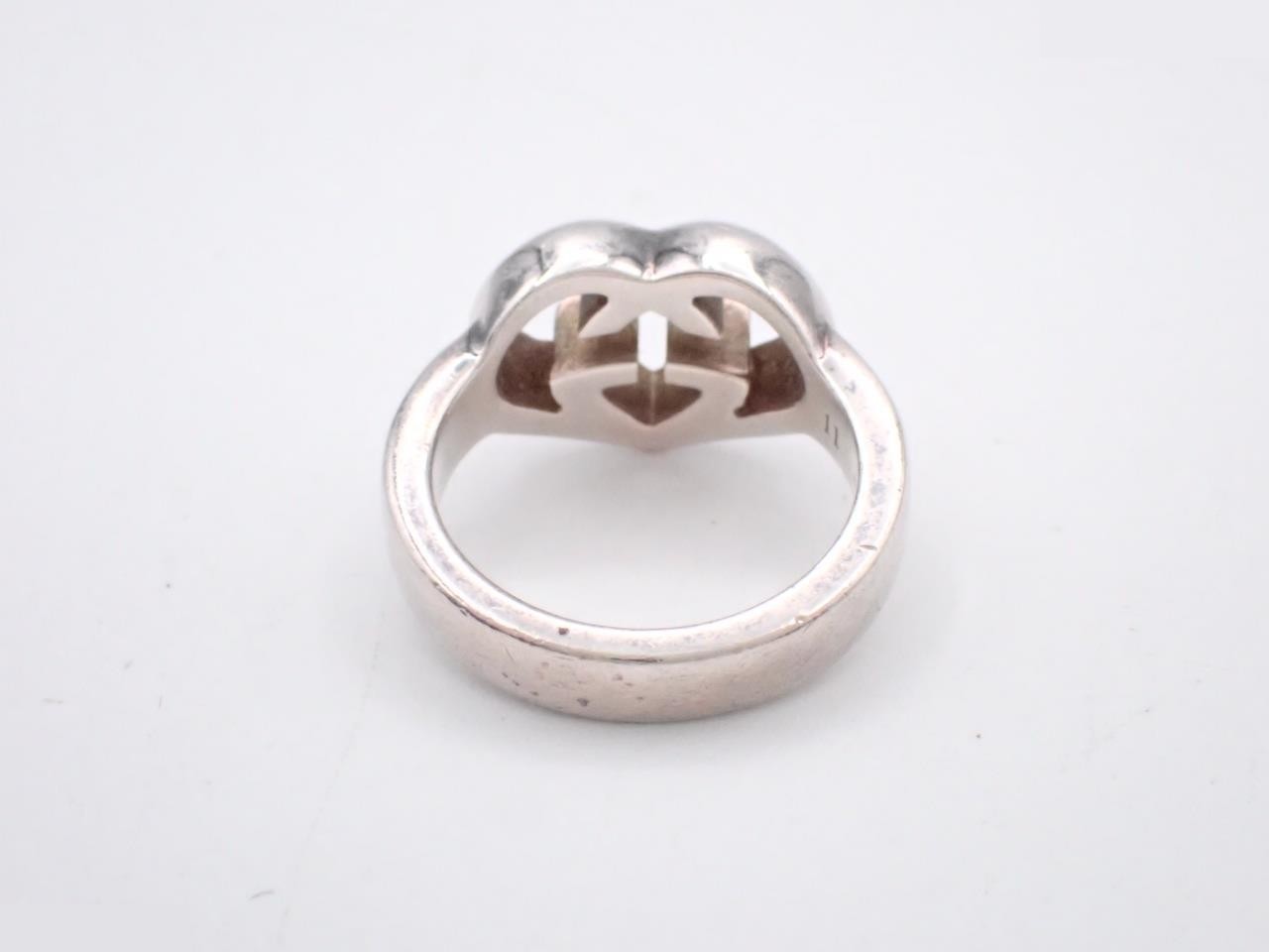 Interlocking Ring Lovely Heart Silver — view 2