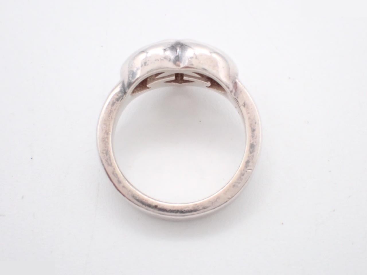 Interlocking Ring Lovely Heart Silver — view 3