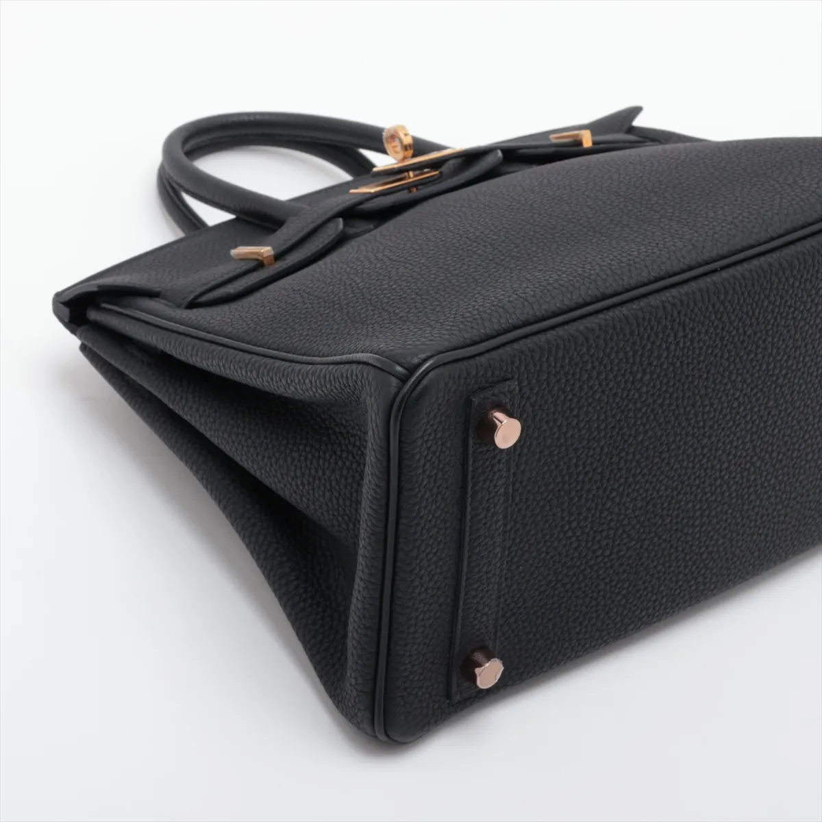 [Individually packaged] Hermes Birkin 25 Retourne Togo Black Pink Gold Hardware U: 2022 — view 4