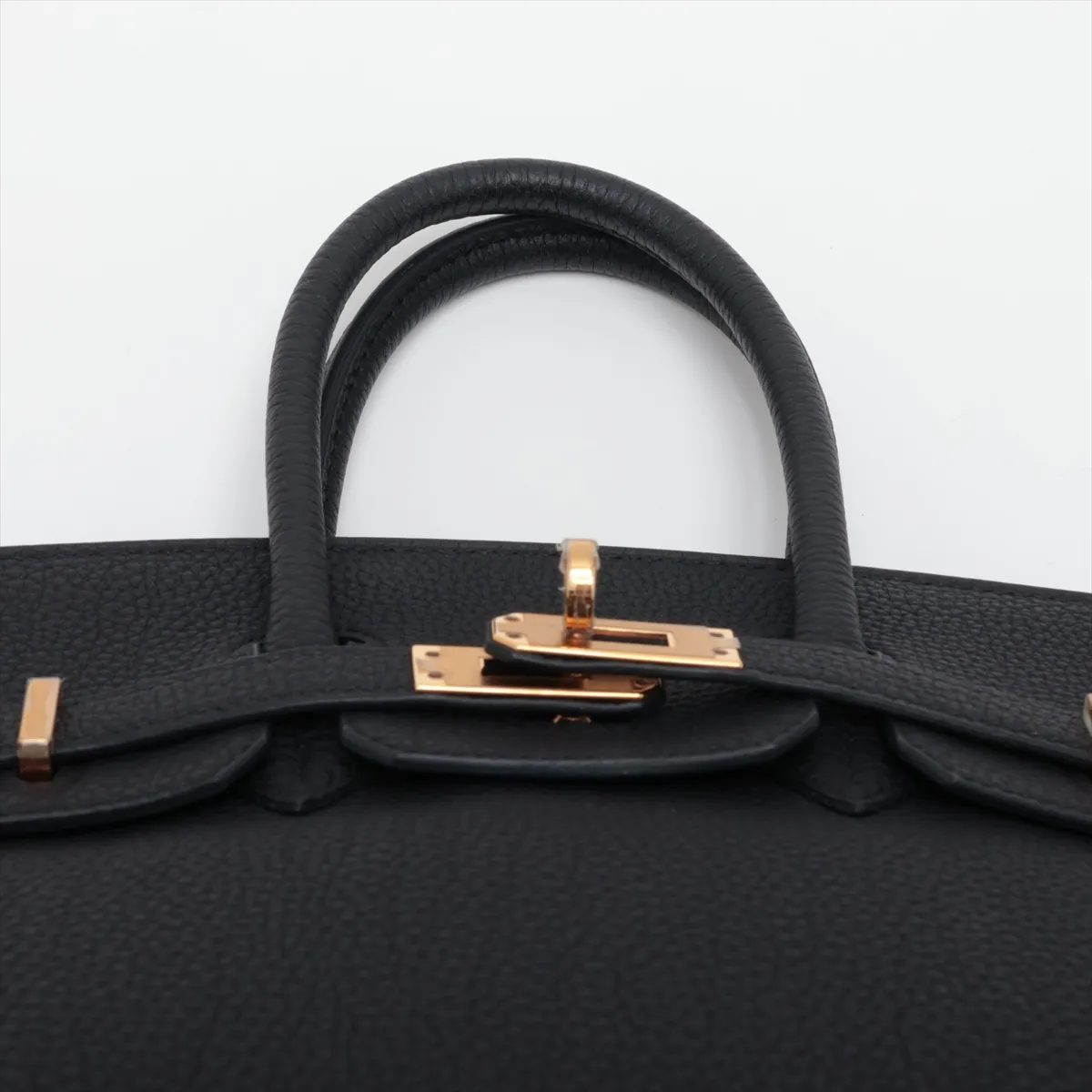 [Individually packaged] Hermes Birkin 25 Retourne Togo Black Pink Gold Hardware U: 2022 — view 6