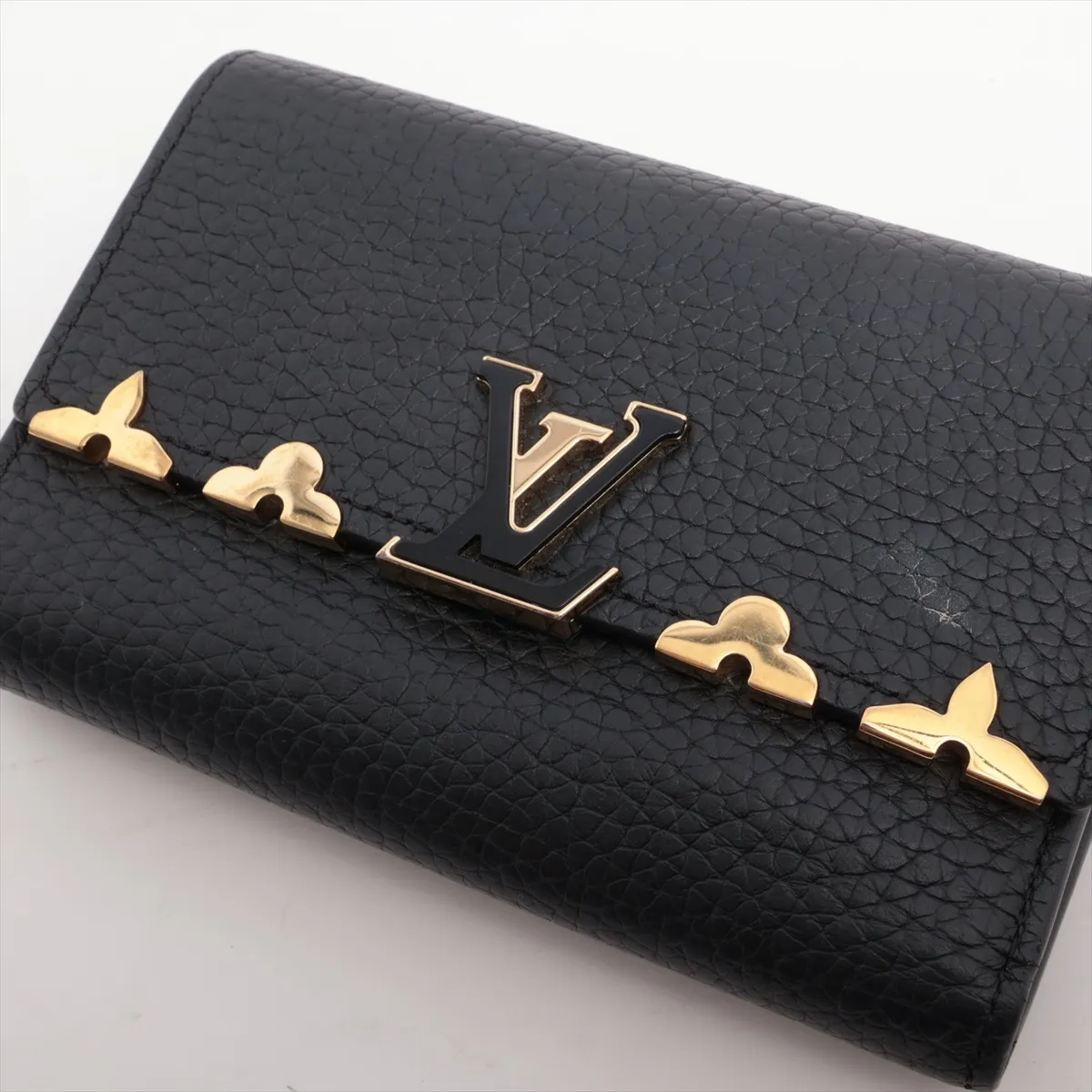 Taurillon Portefeuille Capucine Compact M82764 Unknown Serial Noir Compact Wallet — view 8
