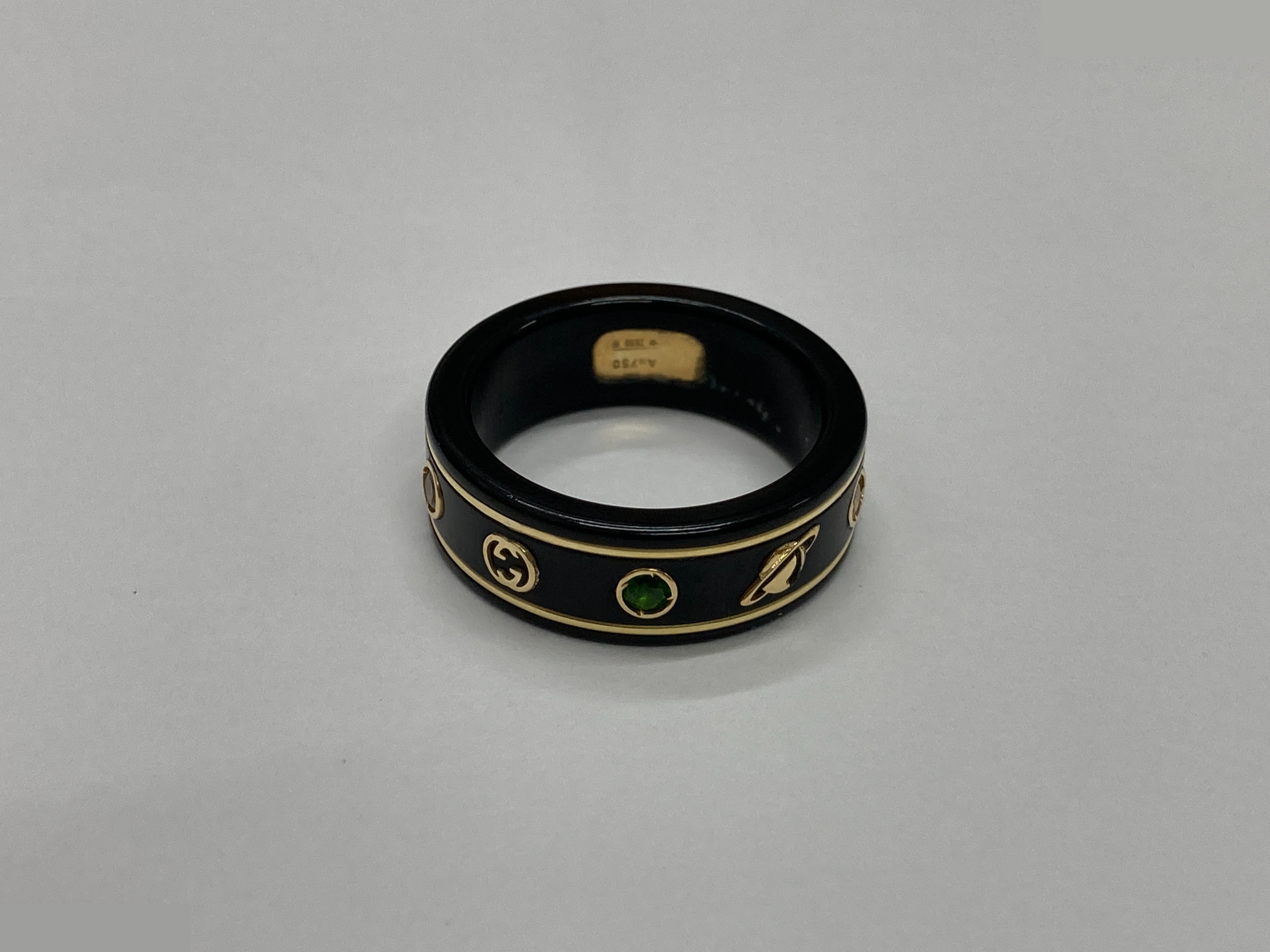 Gemstone Icon Ring, 750 (Precious Metal), Yellow Gold/Metal, 3.4g