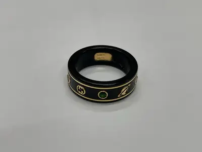 Gemstone Icon Ring, 750 (Precious Metal), Yellow Gold/Metal, 3.4g