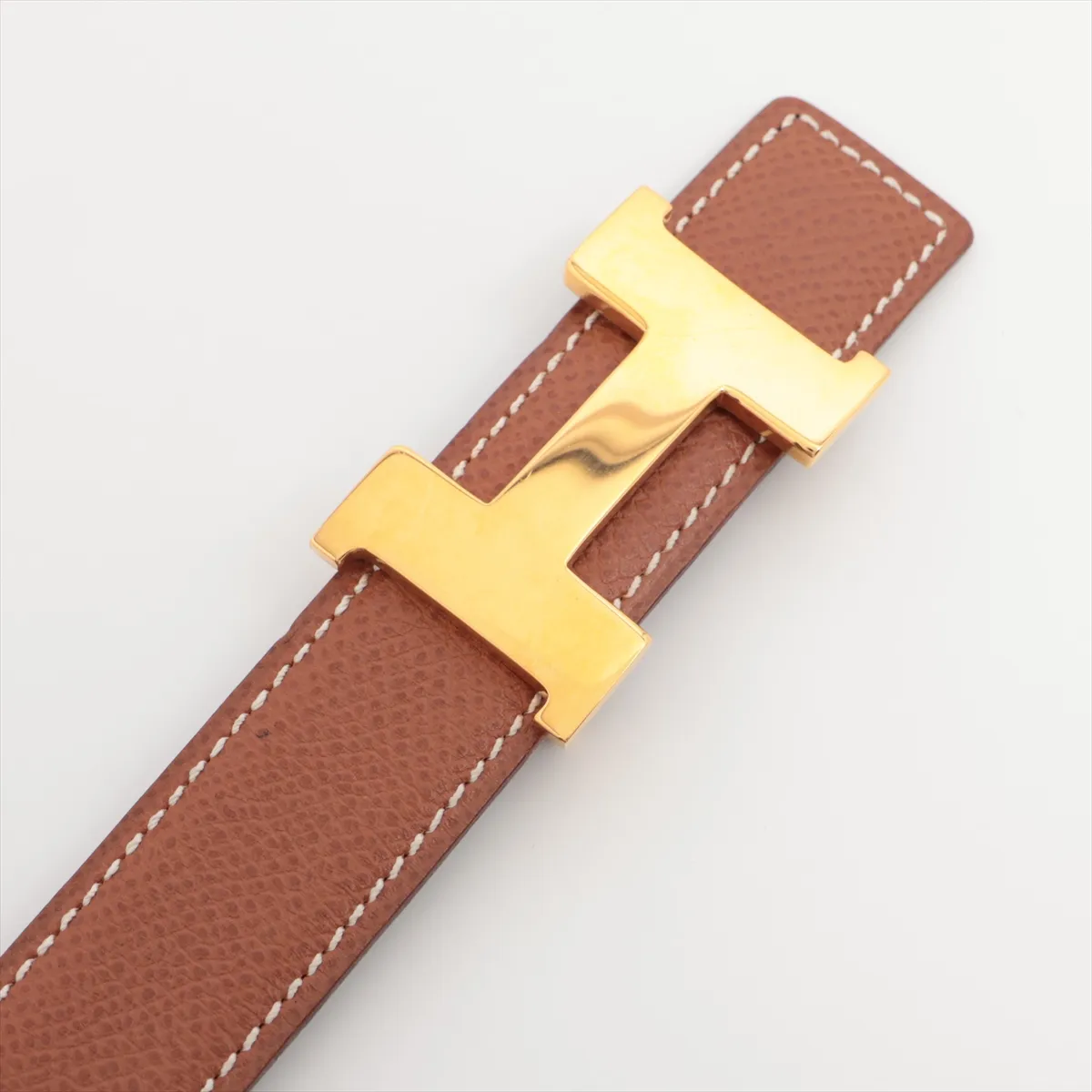 Constance H Belt Y:1995 Belt 60 Leather Gold x Navy — view 2