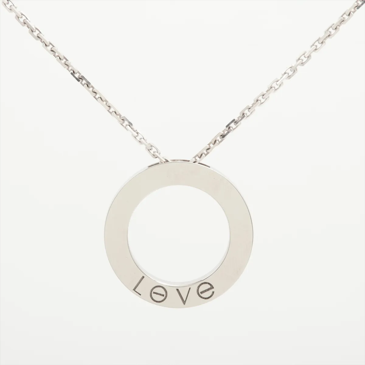 Love Circle Half Diamond Necklace 750 (WG) 14.6g PY4244 — view 2