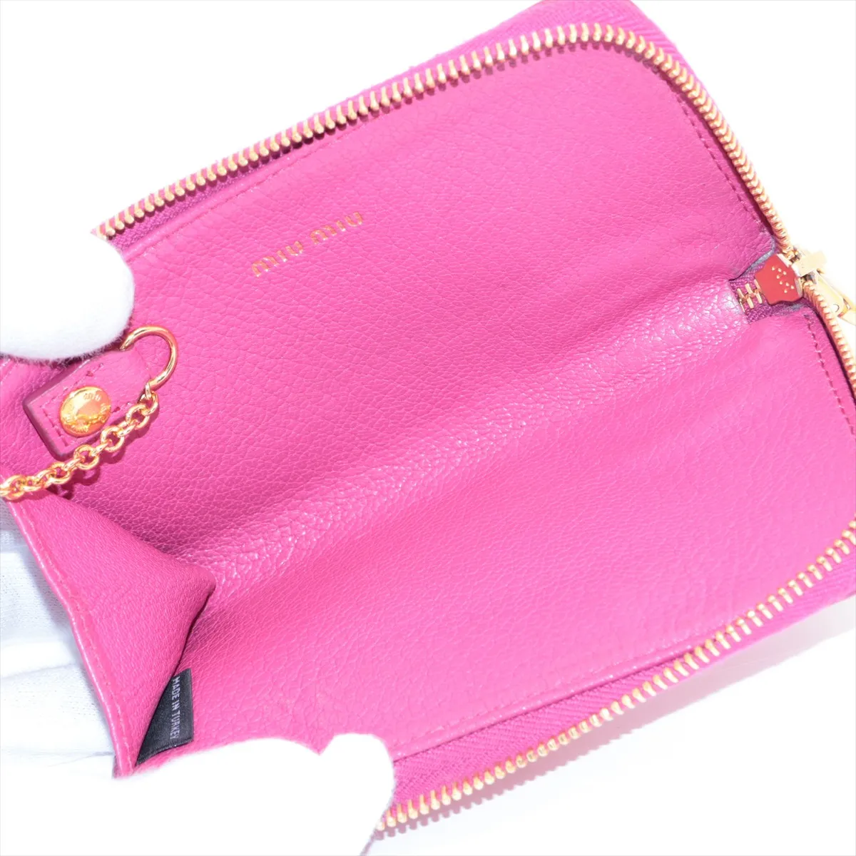 Logo 5PP026 Leather Coin Case Pink — view 3