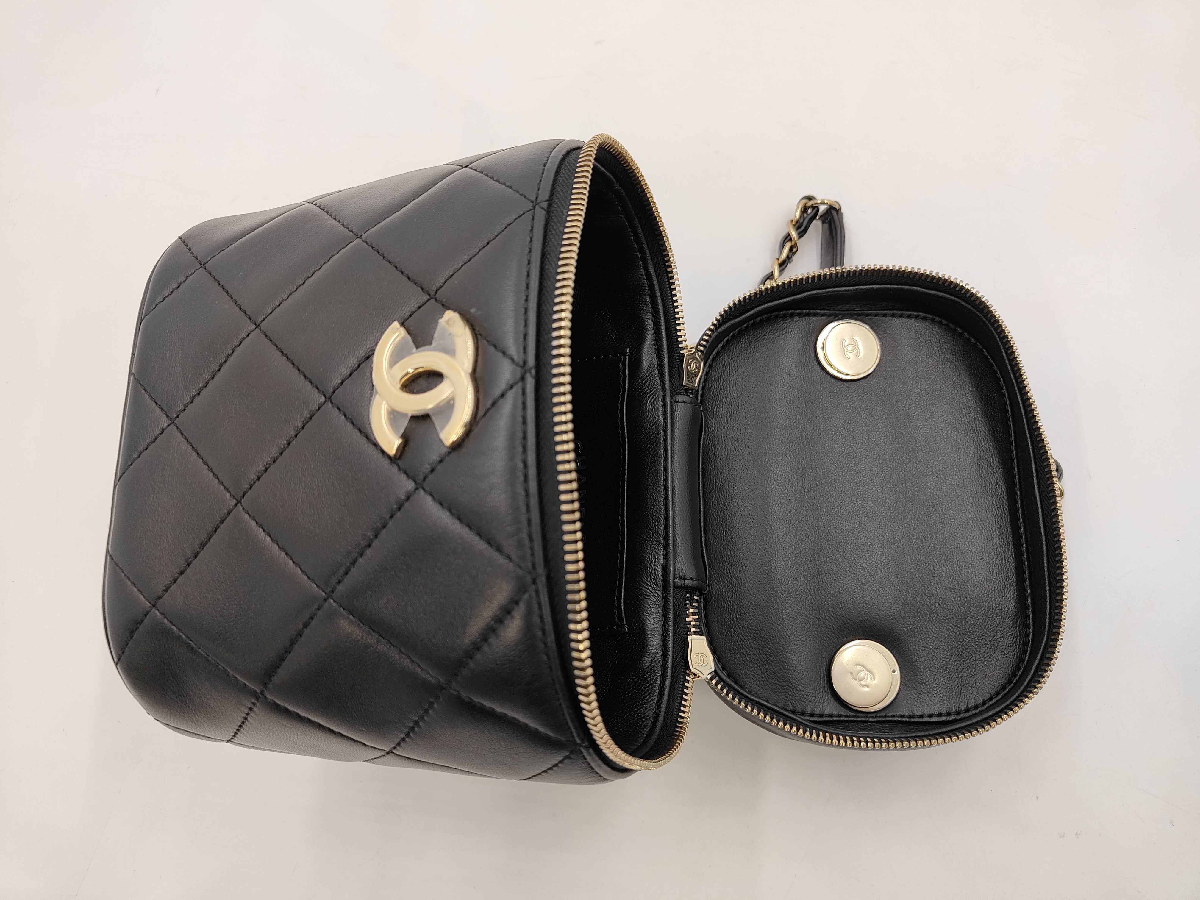 Lambskin Black Vanity RFID Shoulder Bag — view 11
