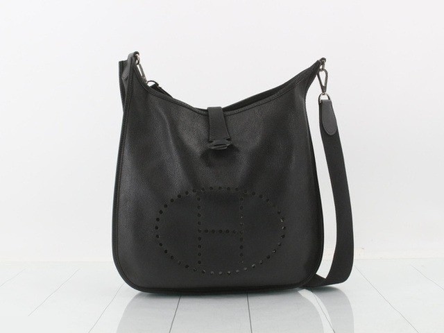 Evelyn II, Black, K stamp, Epsom leather, Silver hardware