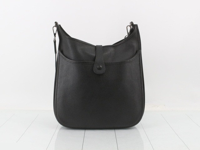 Evelyn II, Black, K stamp, Epsom leather, Silver hardware — view 2