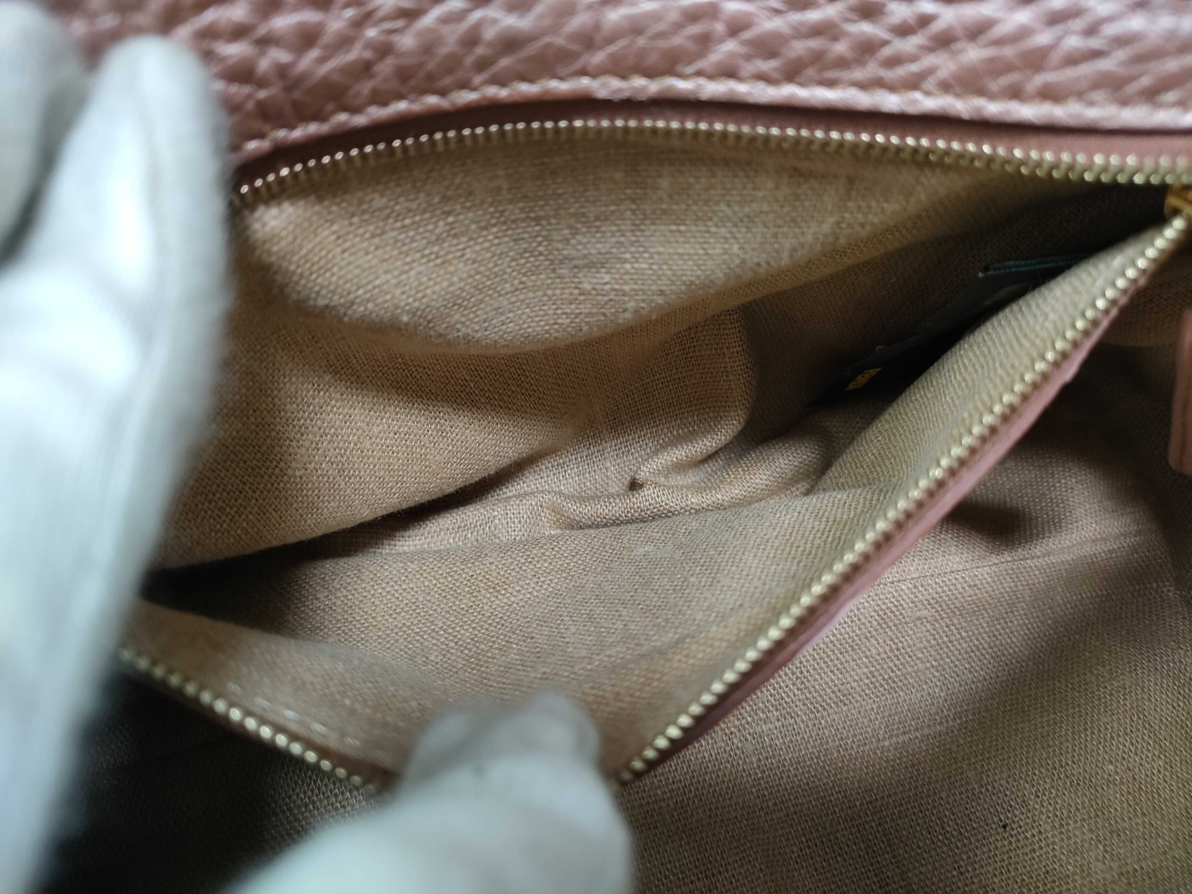 Selleria Minilinda Pink Gold Leather Stitch Hand Handbag — view 15