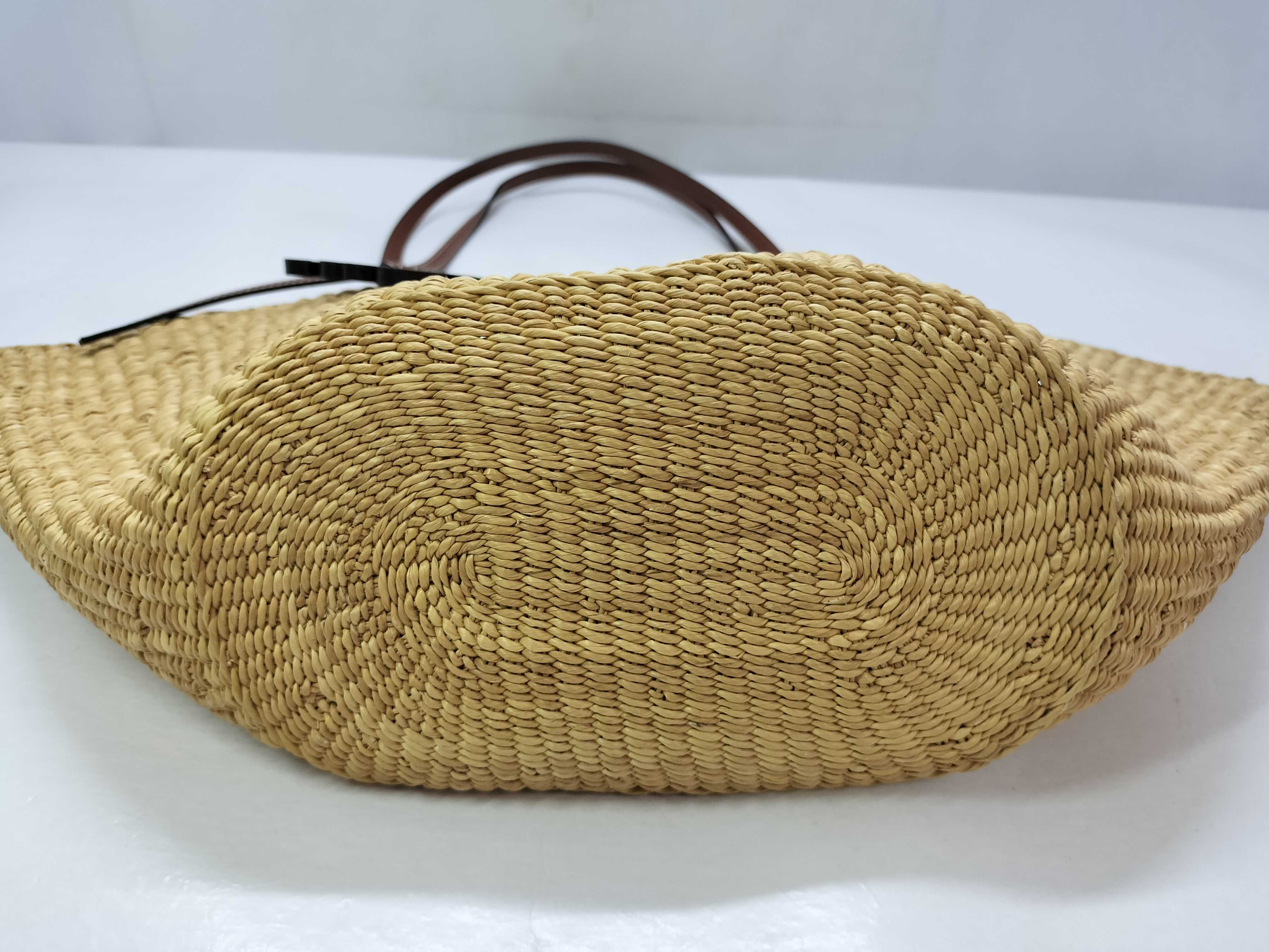 Anagram Small Shell Basket Raffia x Leather Basket Bag (with dust bag) - Handbag — view 11