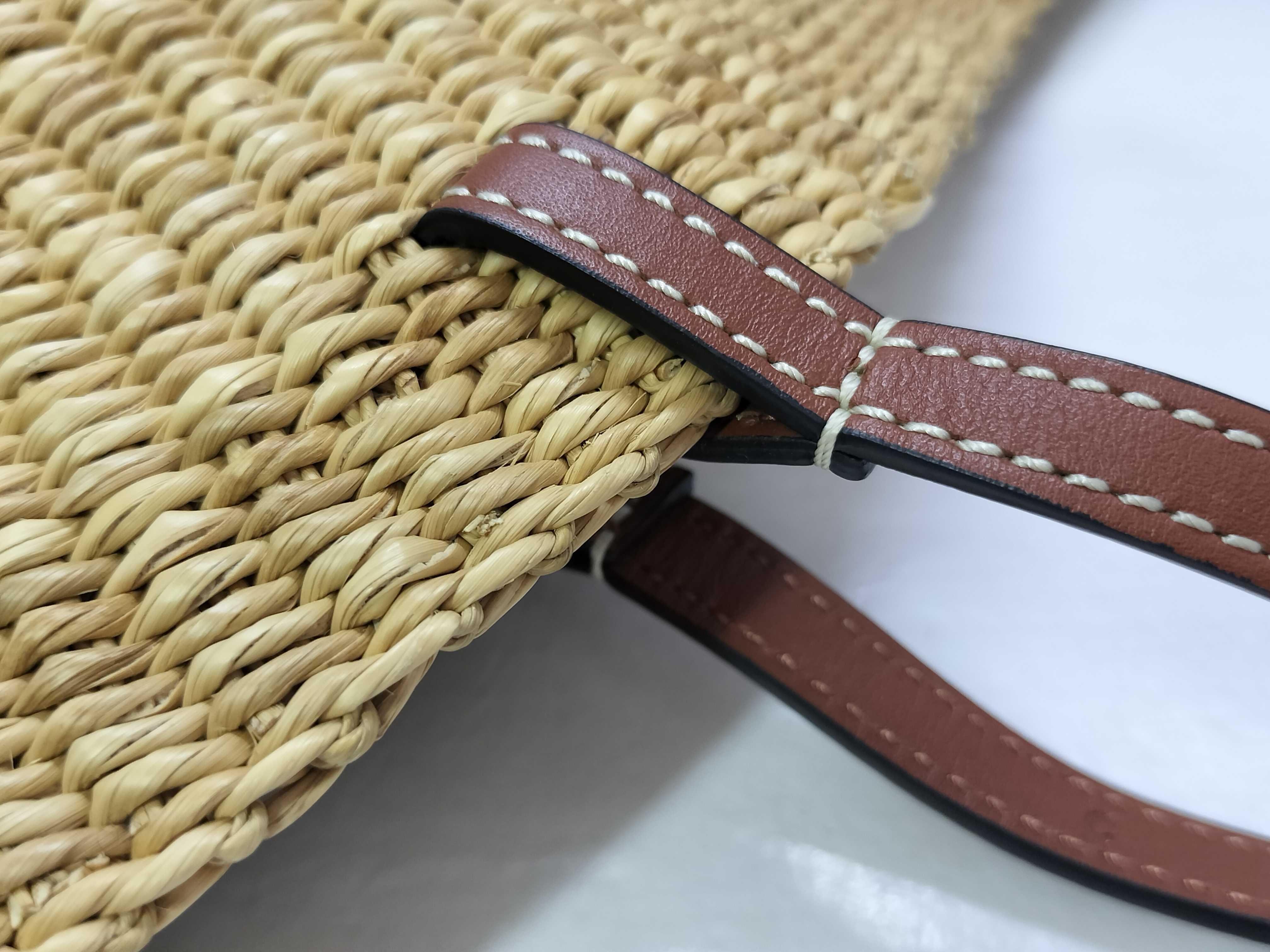 Anagram Small Shell Basket Raffia x Leather Basket Bag (with dust bag) - Handbag — view 5