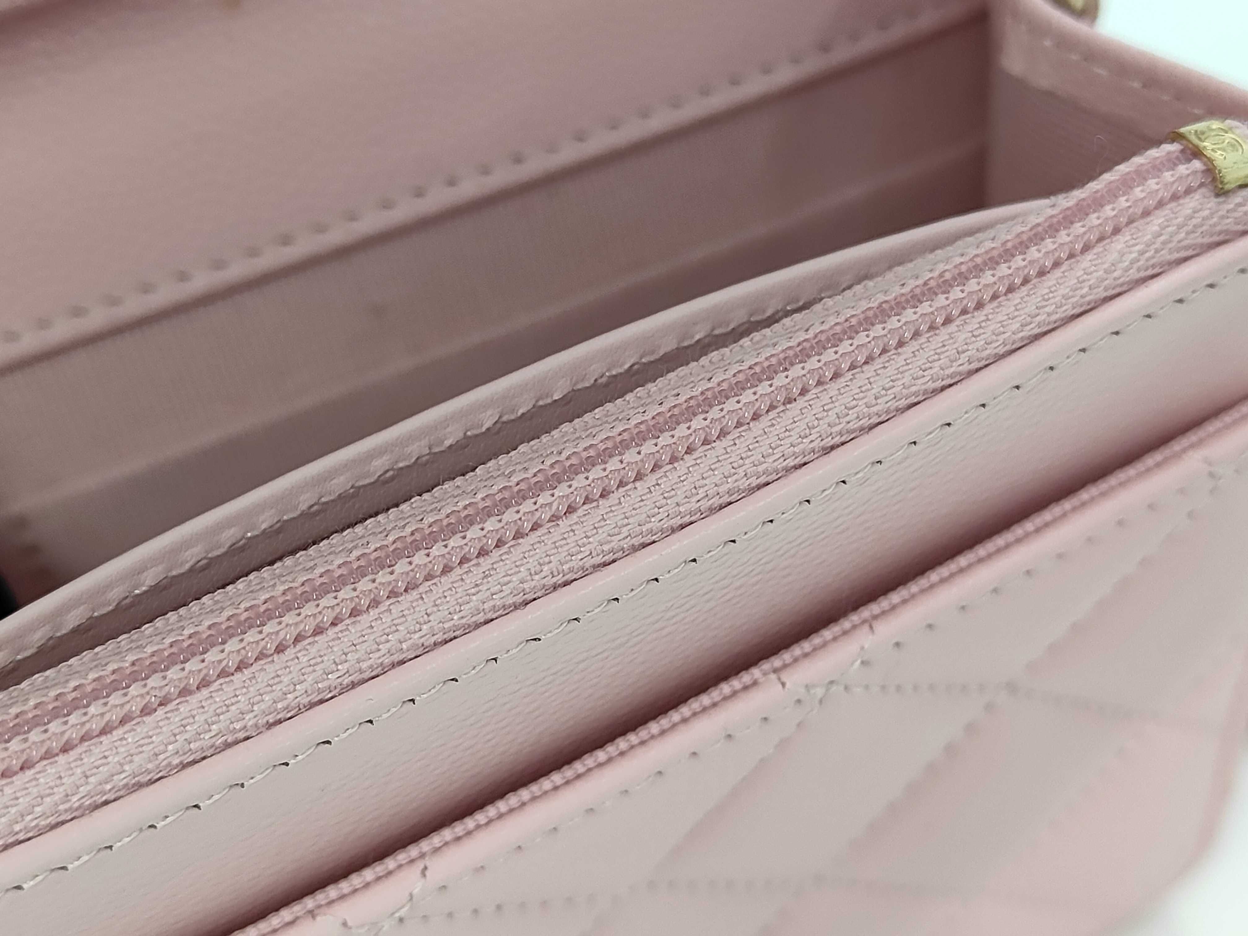 Caviar Skin Chain Wallet with Rhinestones — view 13
