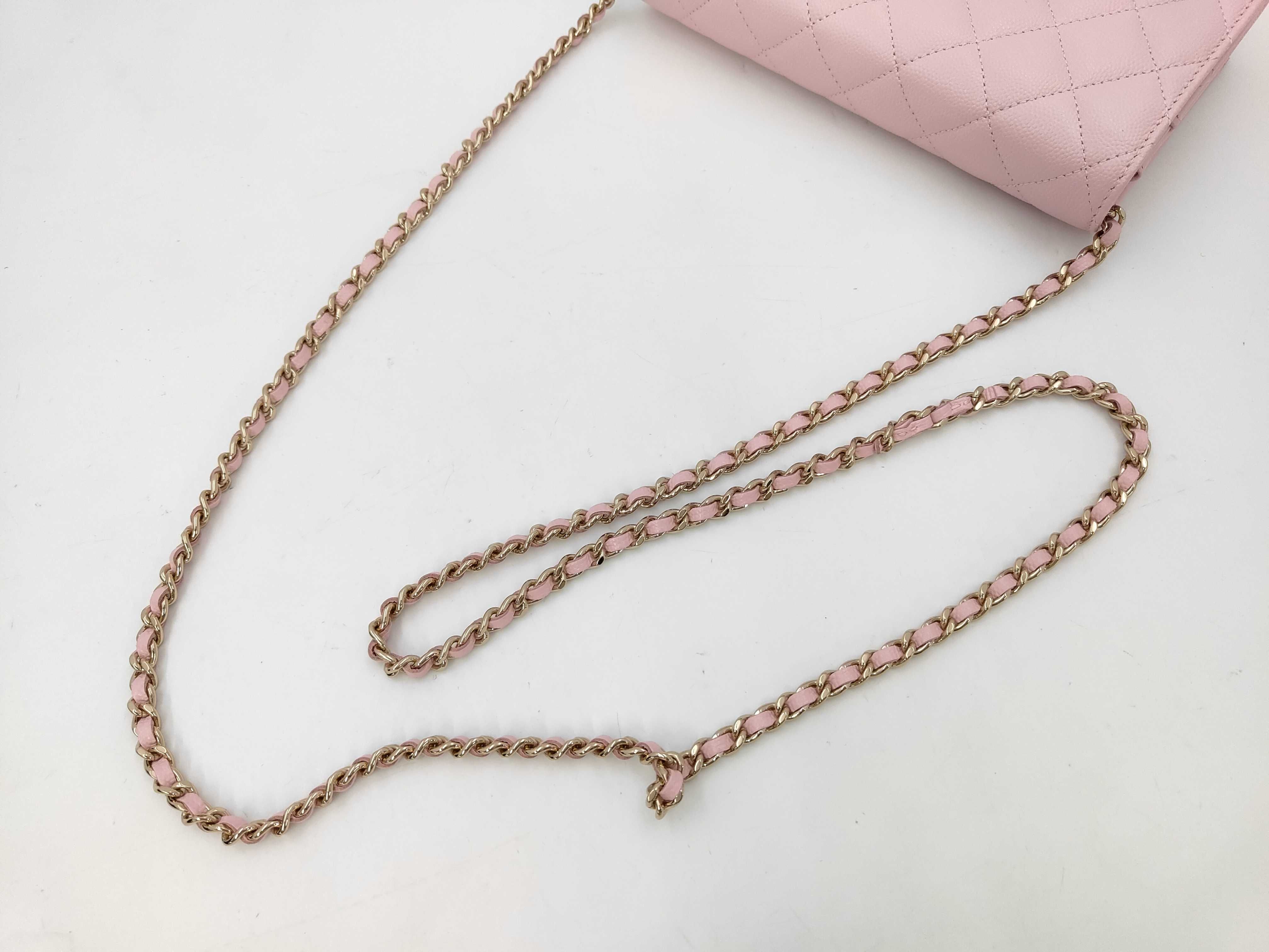 Caviar Skin Chain Wallet with Rhinestones — view 3